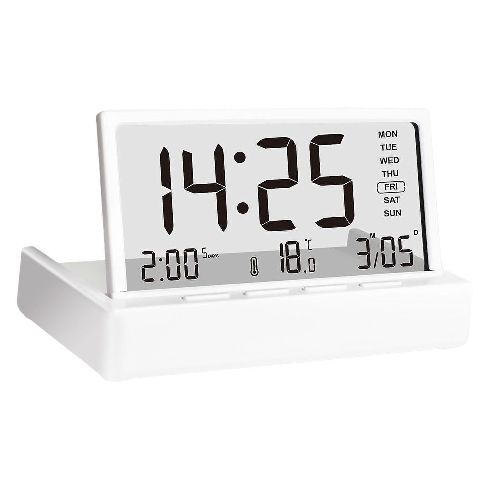 Foldable LCD Electronic Alarm Clock With Temperature Date Display Snoozes Timer Digital Clock For Bedroom Desktop Travel Multicolor