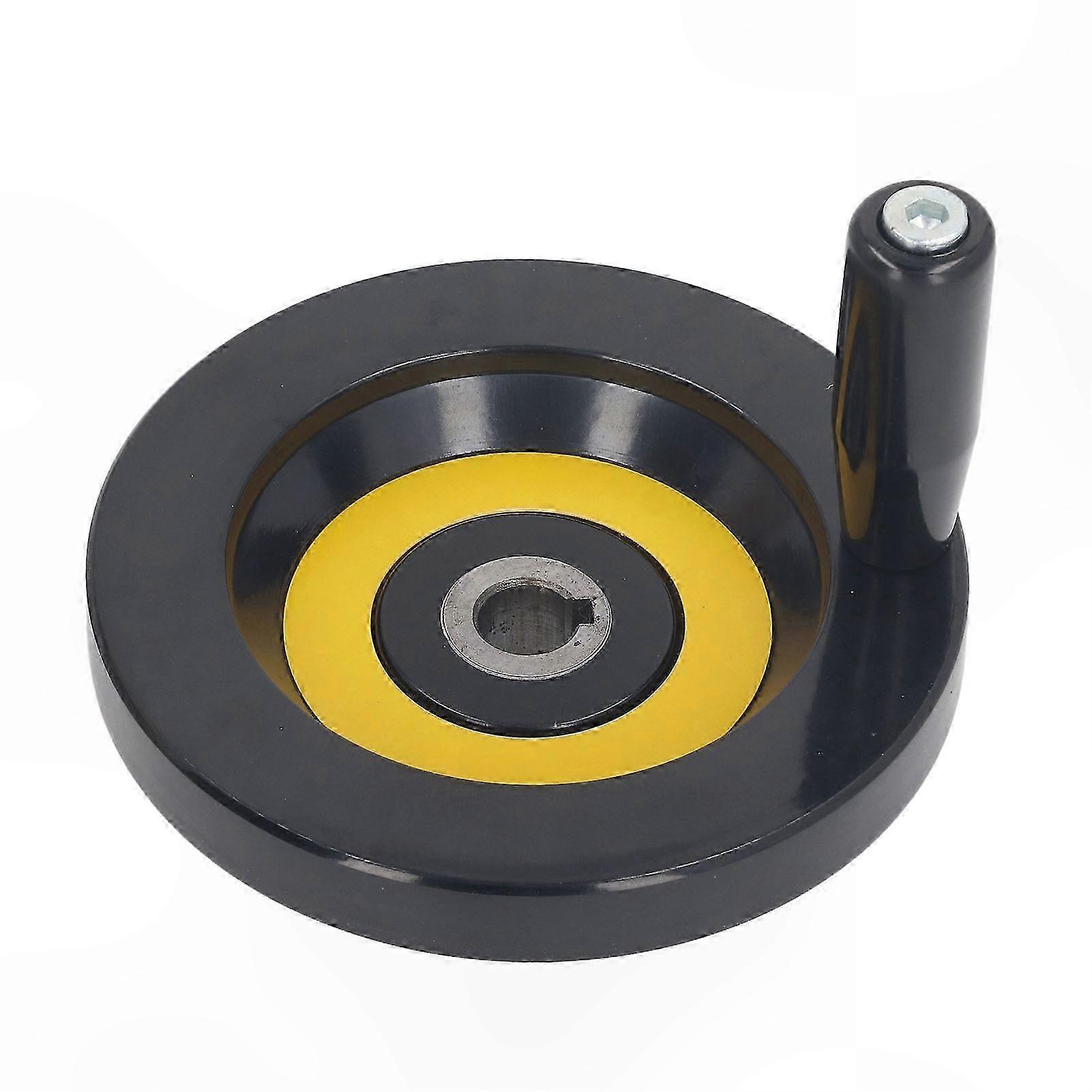14mm Center Hole 125mm Outer Diameter Table Saw Handwheel with Revolving Handle for Lathe Milling Machine Grinder
