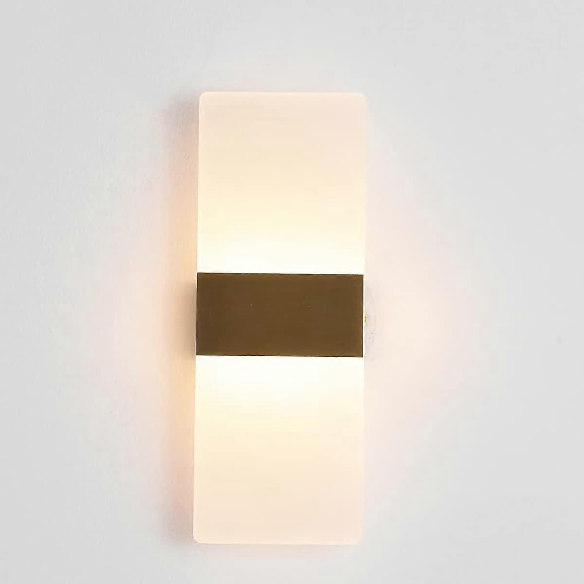 LED Wall Light 5W Dimmable Indoor Wall Lamp  Acrylic Rectangular UpDown Lighting Warm White Bedside Lamp