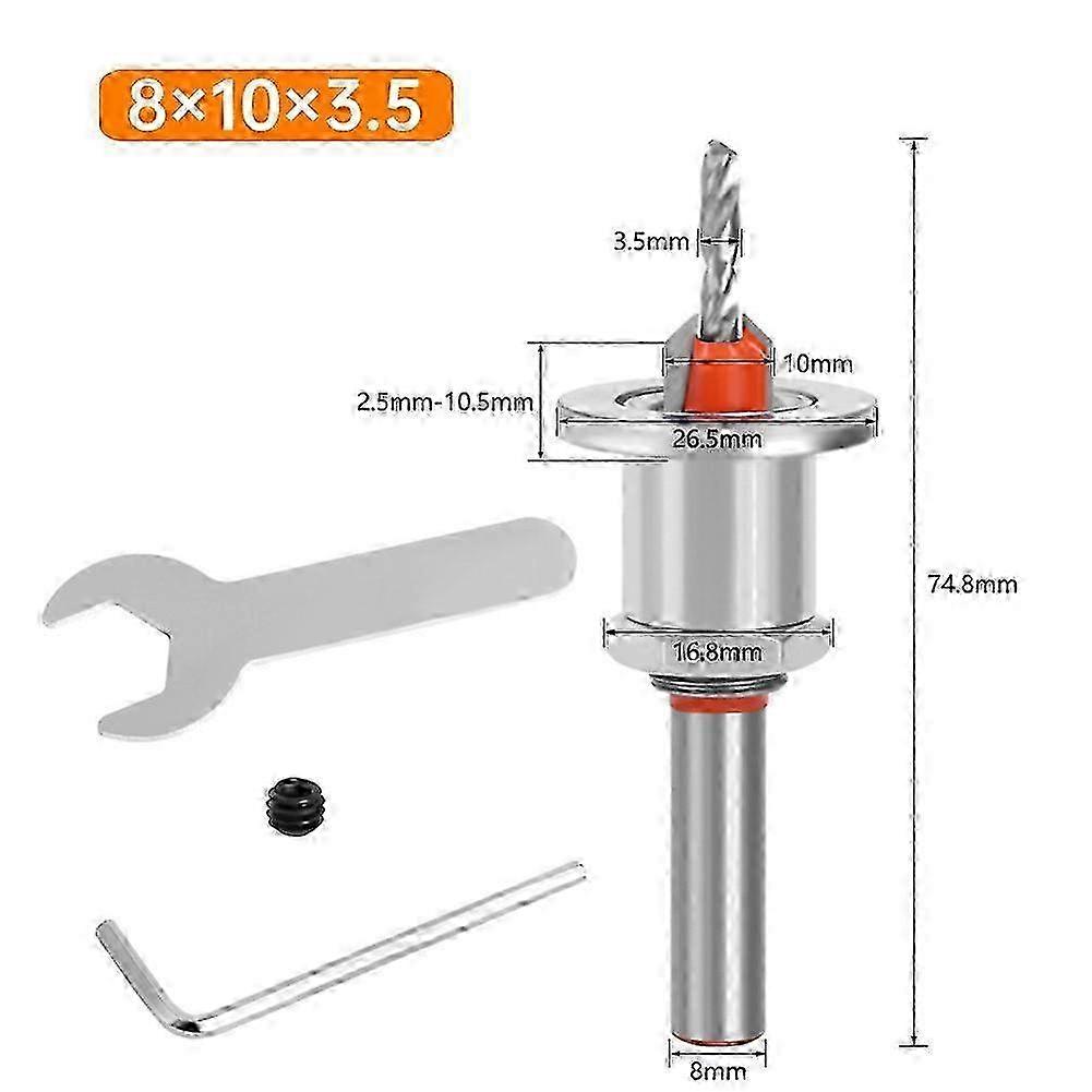 Fivalo Countersink Drill Bit Set,Adjustable Depth Countersink Drill Bit for Wood