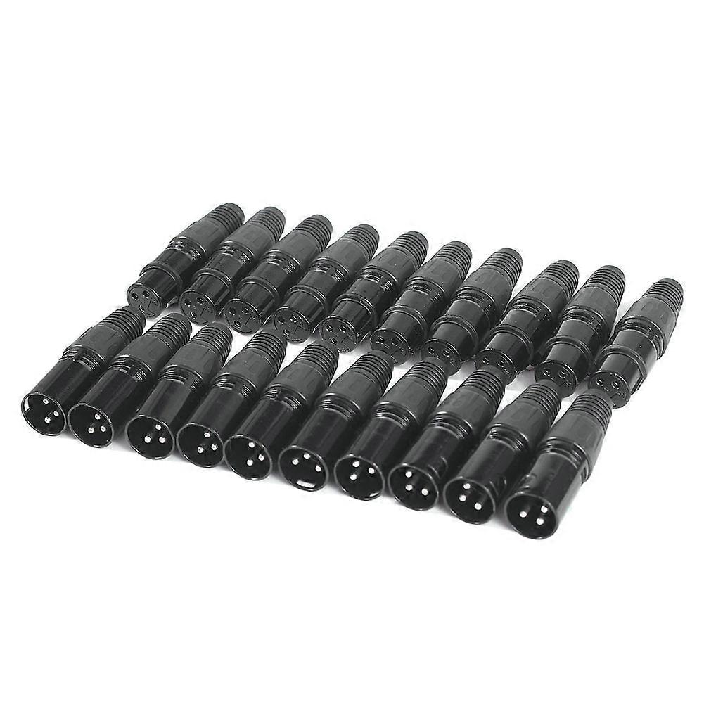 10 Pairs XLR 3 Pin Microphone Audio Cables Plug Connectors