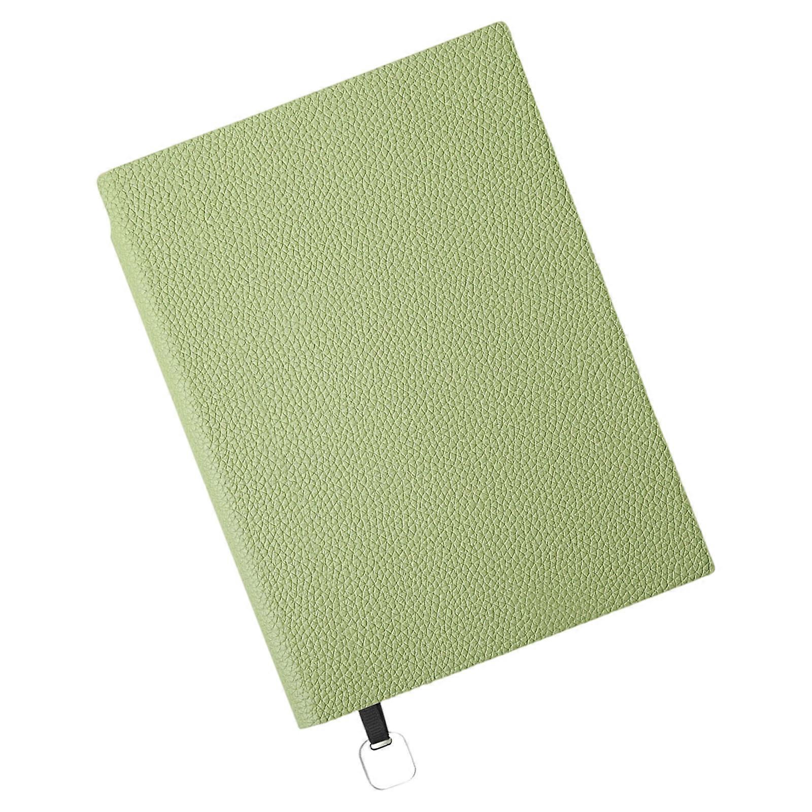 Thick Paper Ruled Pages For Professional Office Meetings And Business Notes Use Texture PU Leather Soft Cover Notebook  Matcha Green