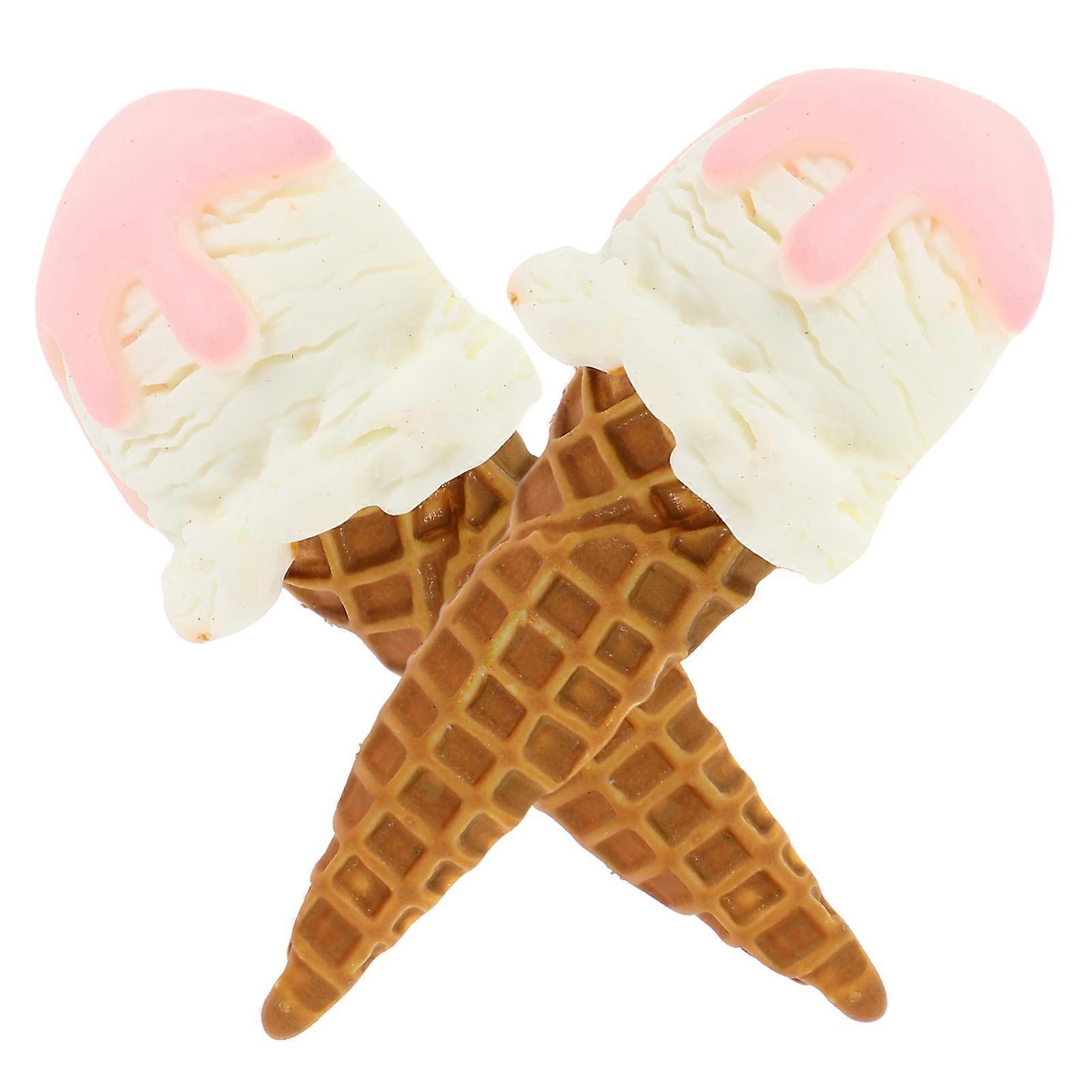 Lifelike Ice Cream Model for Decoration 2Pcs Realistic Display Props