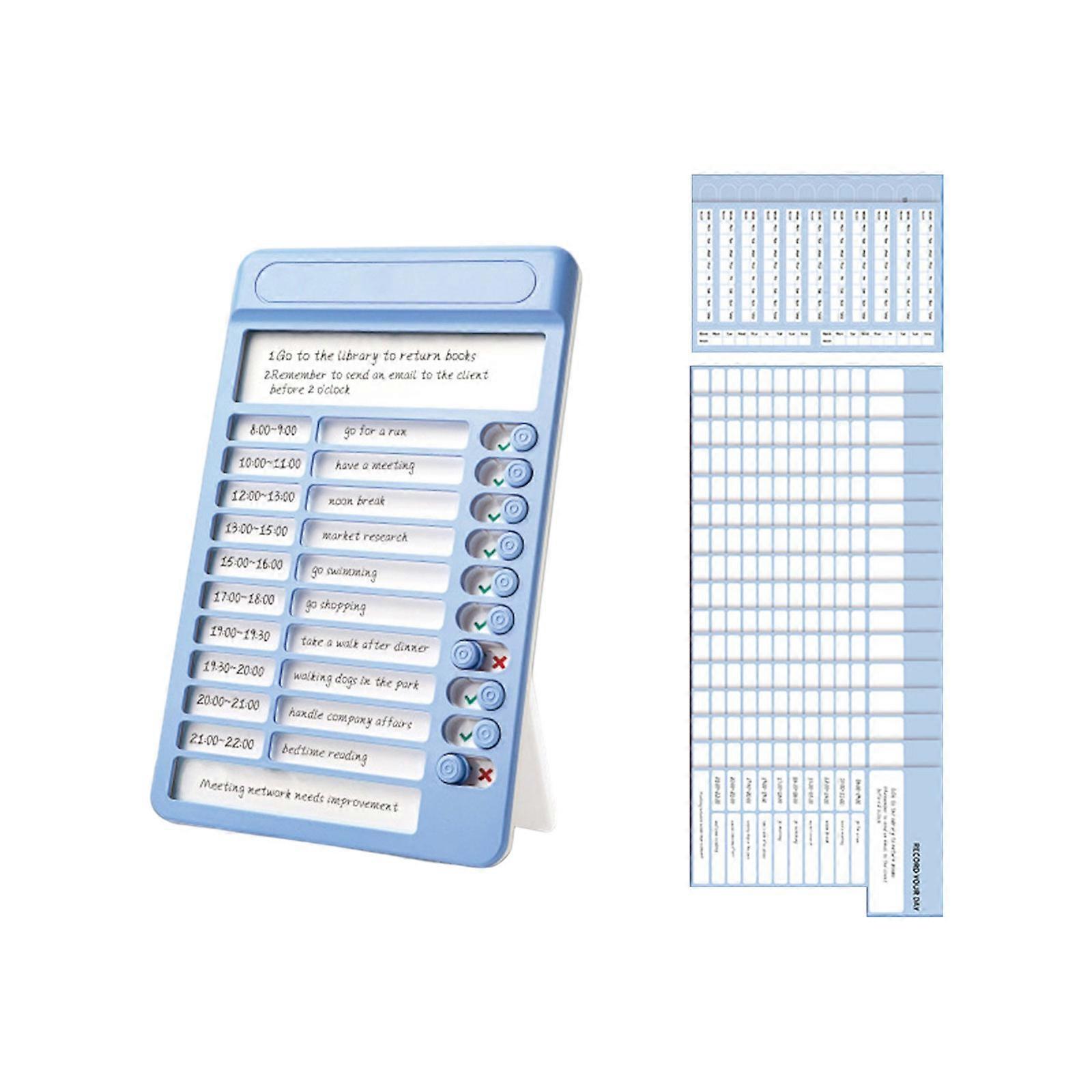 Daily Plan and Time Management Easy to Clean Task Management Board Planning Reminder List Board  Blue