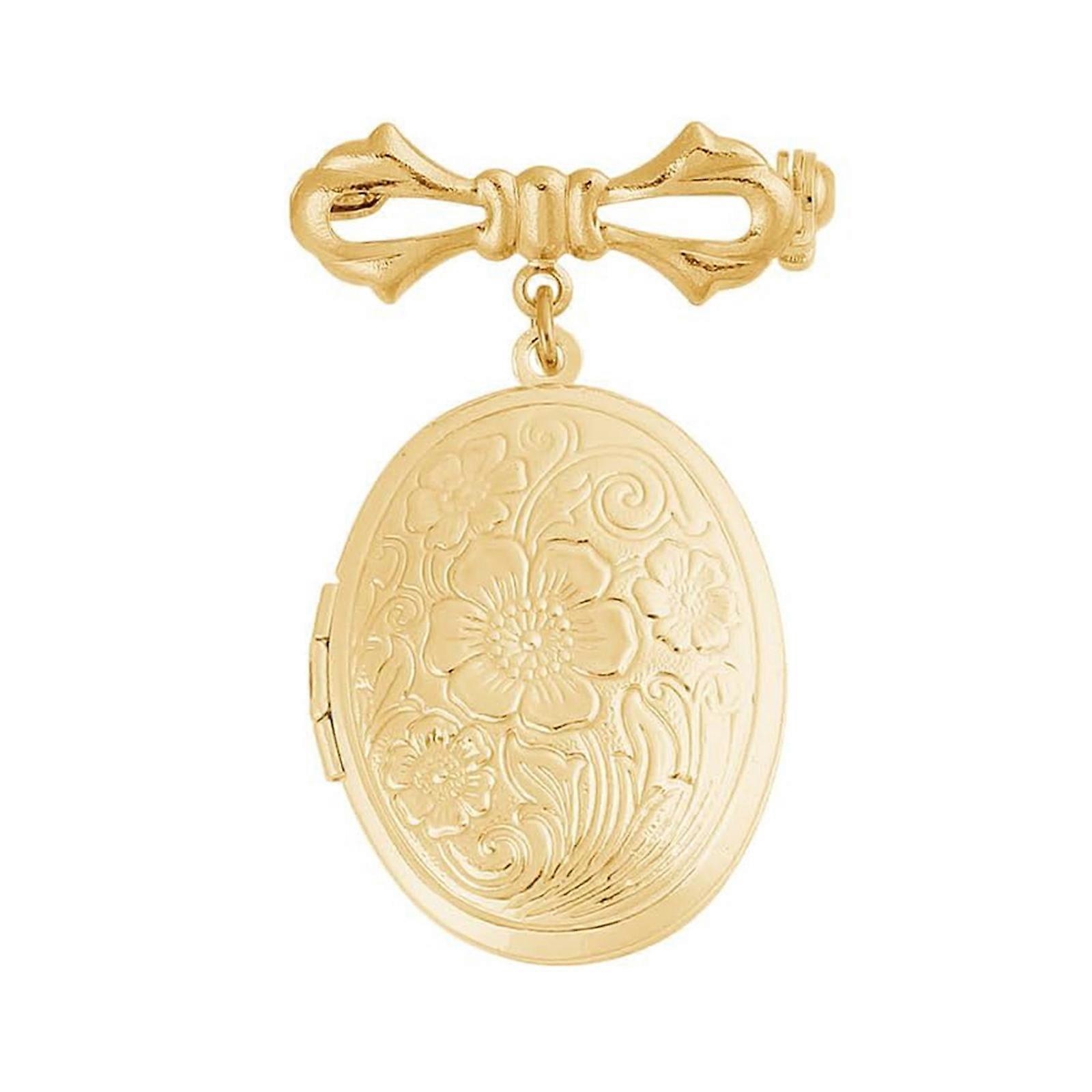 Elegant Small Bowknot Locket Brooch With Openable Photo Frame For Scarf Collar And Gift Giving Multicolor