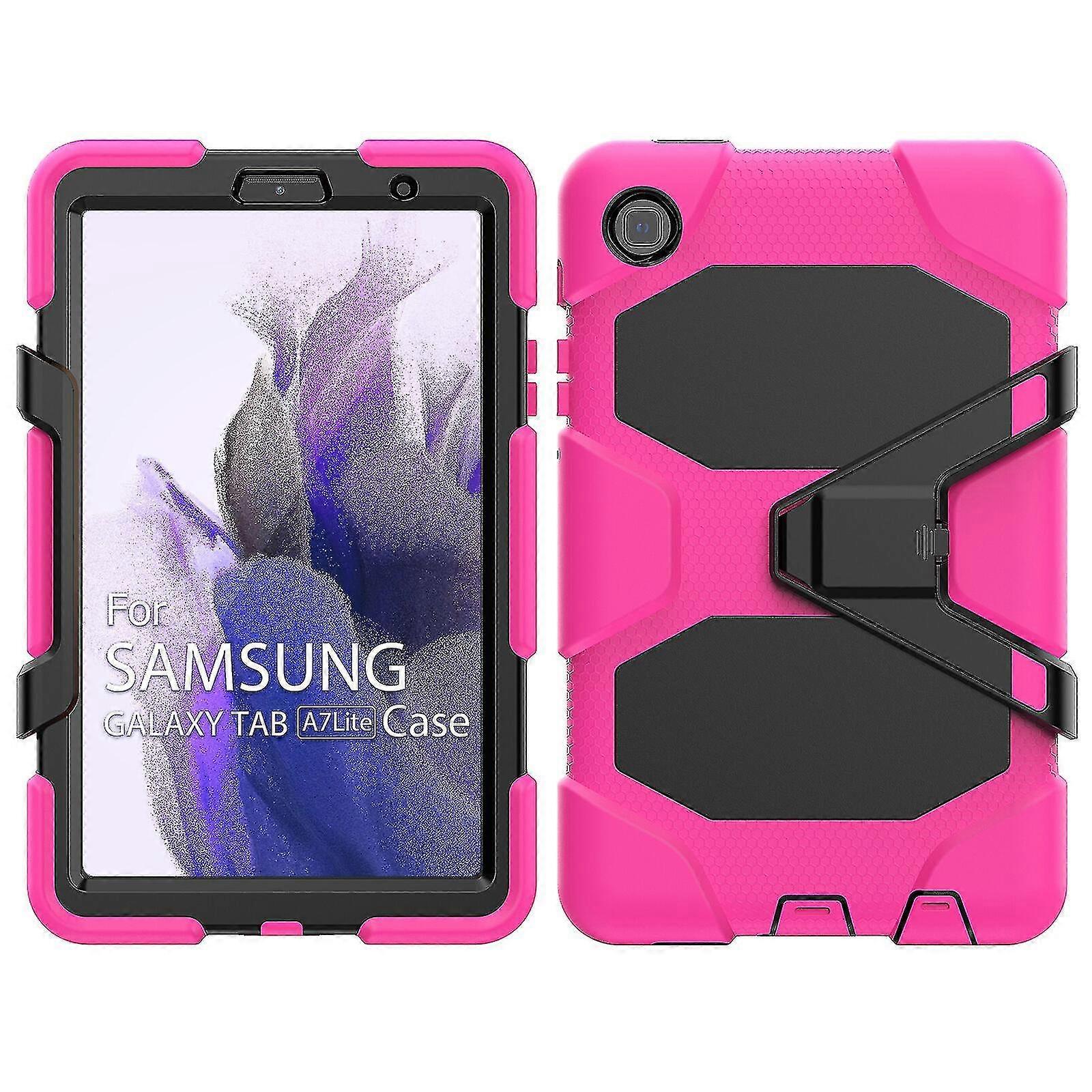 25-26 Cat Design Case For Samsung Tab A7 Lite 8.7 Inch 2021 T220 With Hand Strap, Adjustable Stand, Two Handles, Fall Protection, Durable