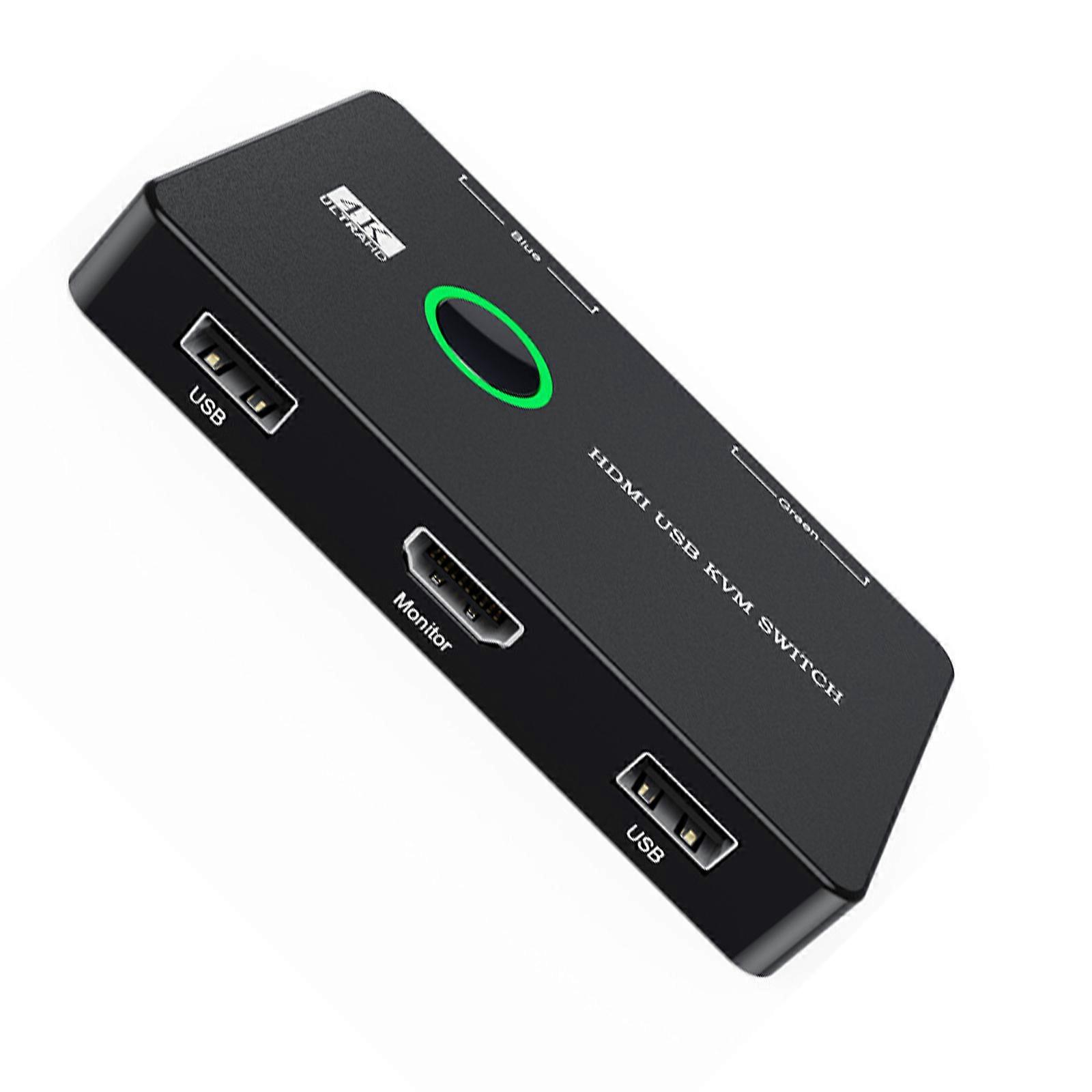 USB KVM Devices KVM Switcher Box Splitter Display Equipment USB Switcher for 2 PC Sharing Keyboards Mouse Printer Multicolor