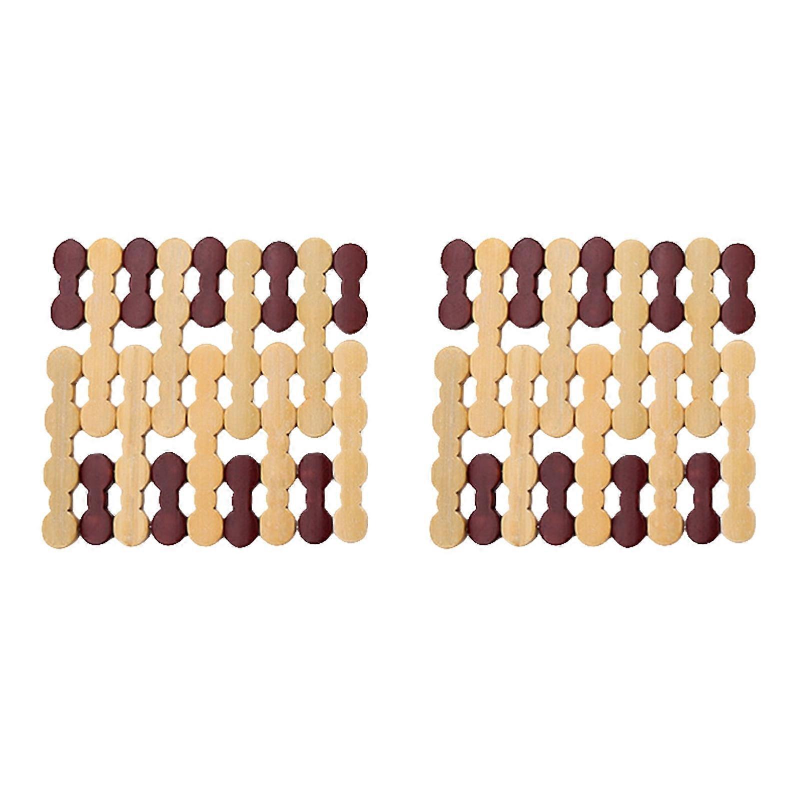 Hariumiu Heat-insulating 2pcs Insulated Multi-purpose Bamboo Non-slip Heat Resistant Pot Pad for Home Dining Table