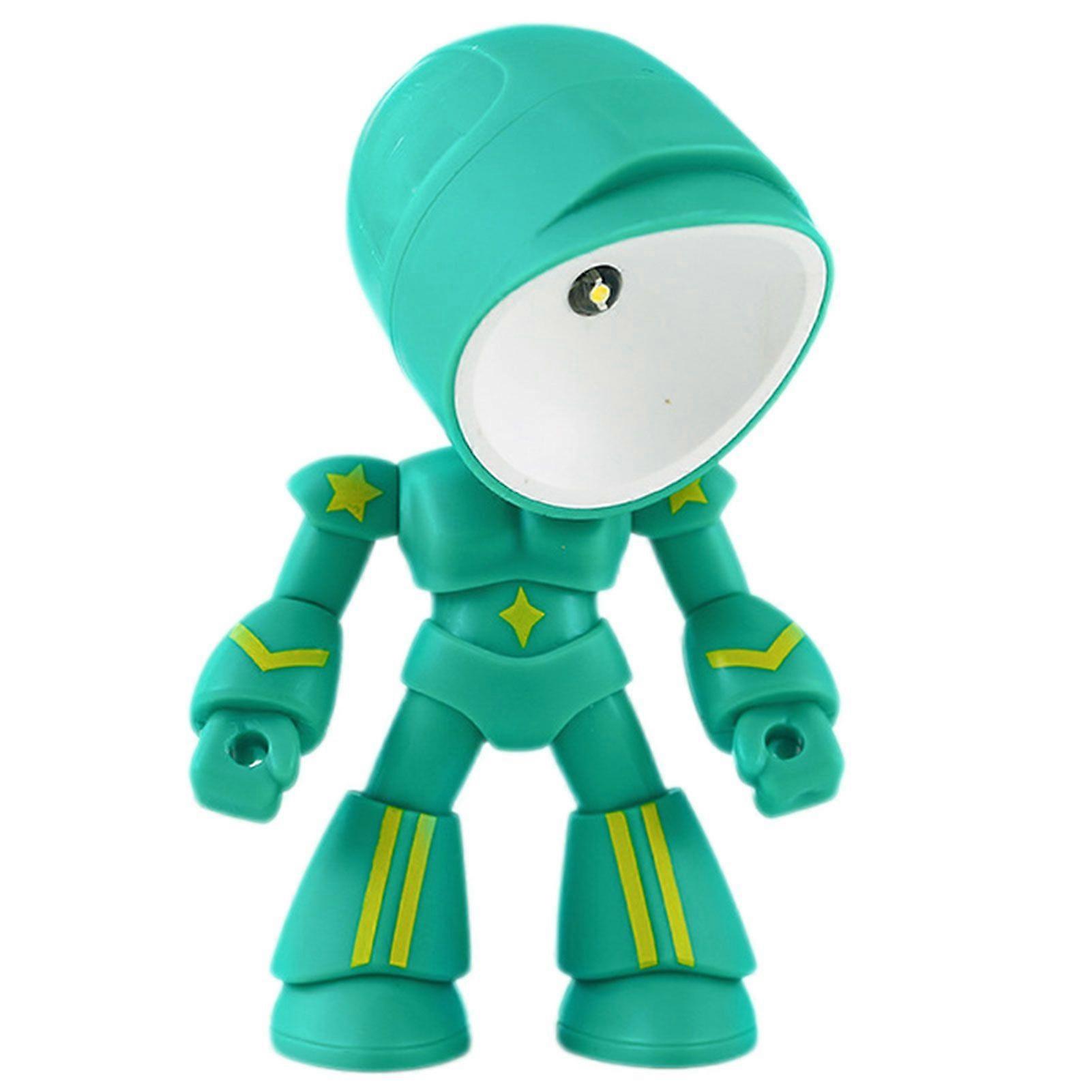 LED Robot Night Light Mini Functional Illuminating Robot Art Desk Lamp for Kids Cute Cartoon Eye-Caring Study Lamp