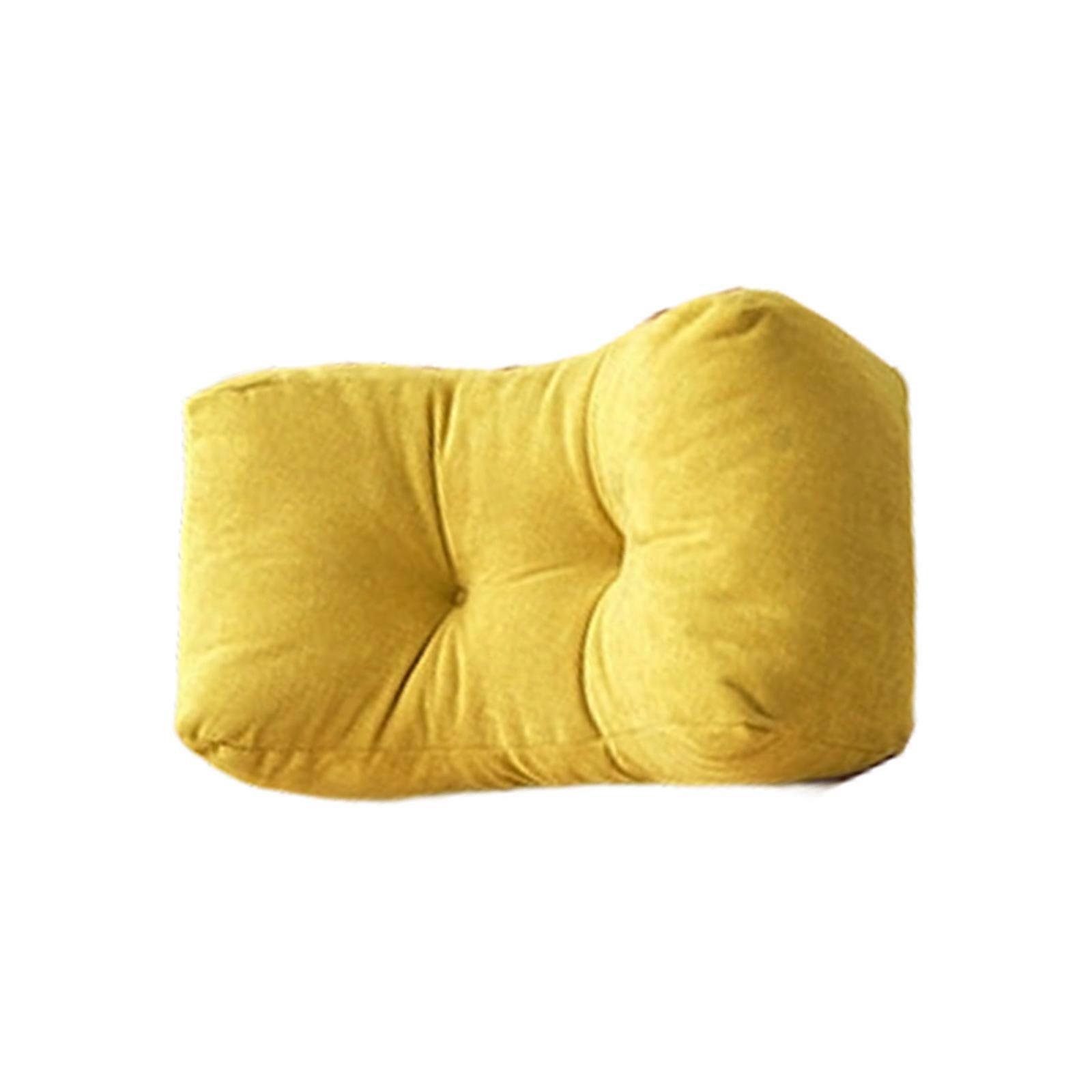 Comfortable Lumbar Support Cushion For Sitting Postures Correction In Office School Dorm Multipurpose Backrest Pillow  Yellow
