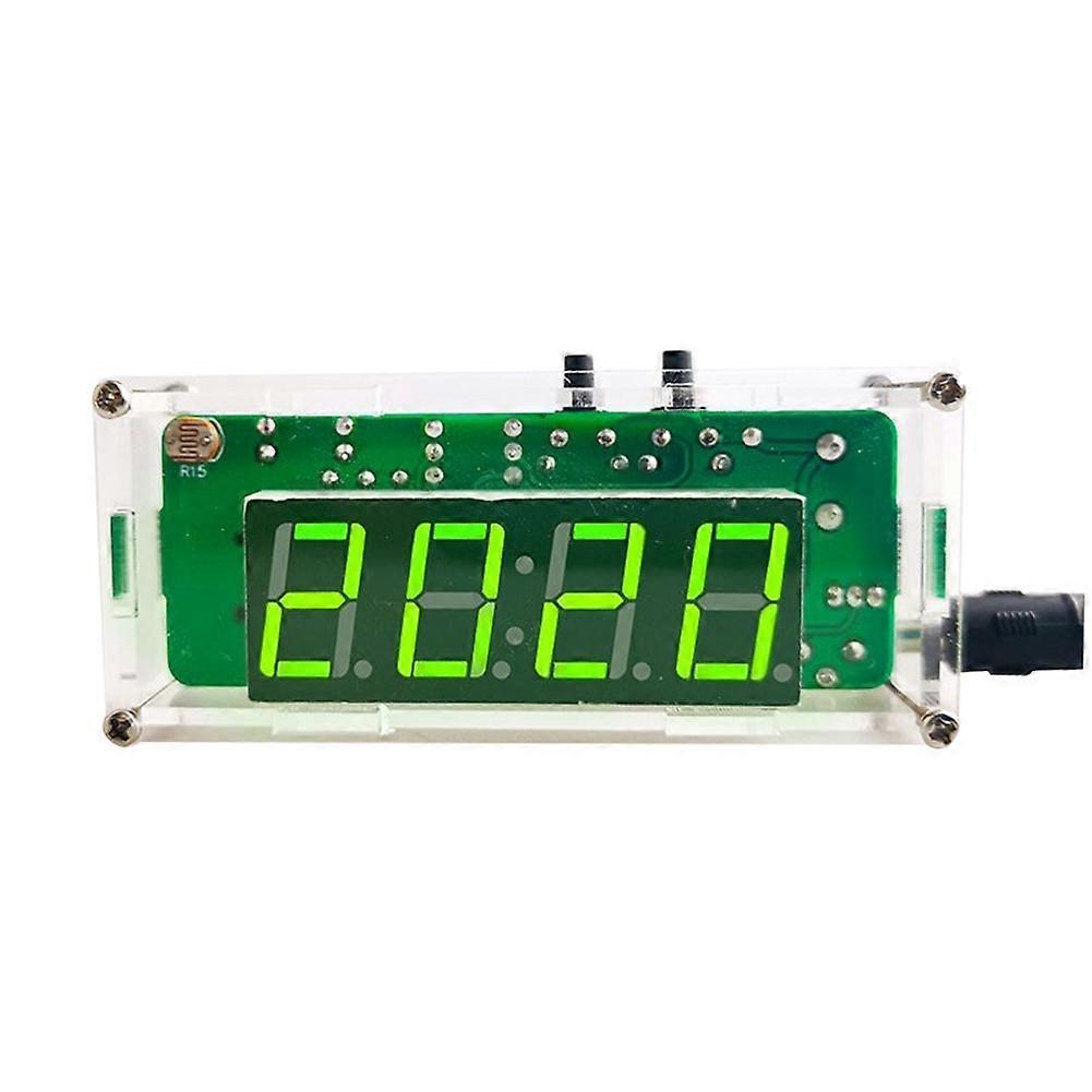 4-Digit Digital DIY Clock Kits with Acrylic Shell, DIY Alarm Clock Soldering Practice Kit for Learning Electronics,A