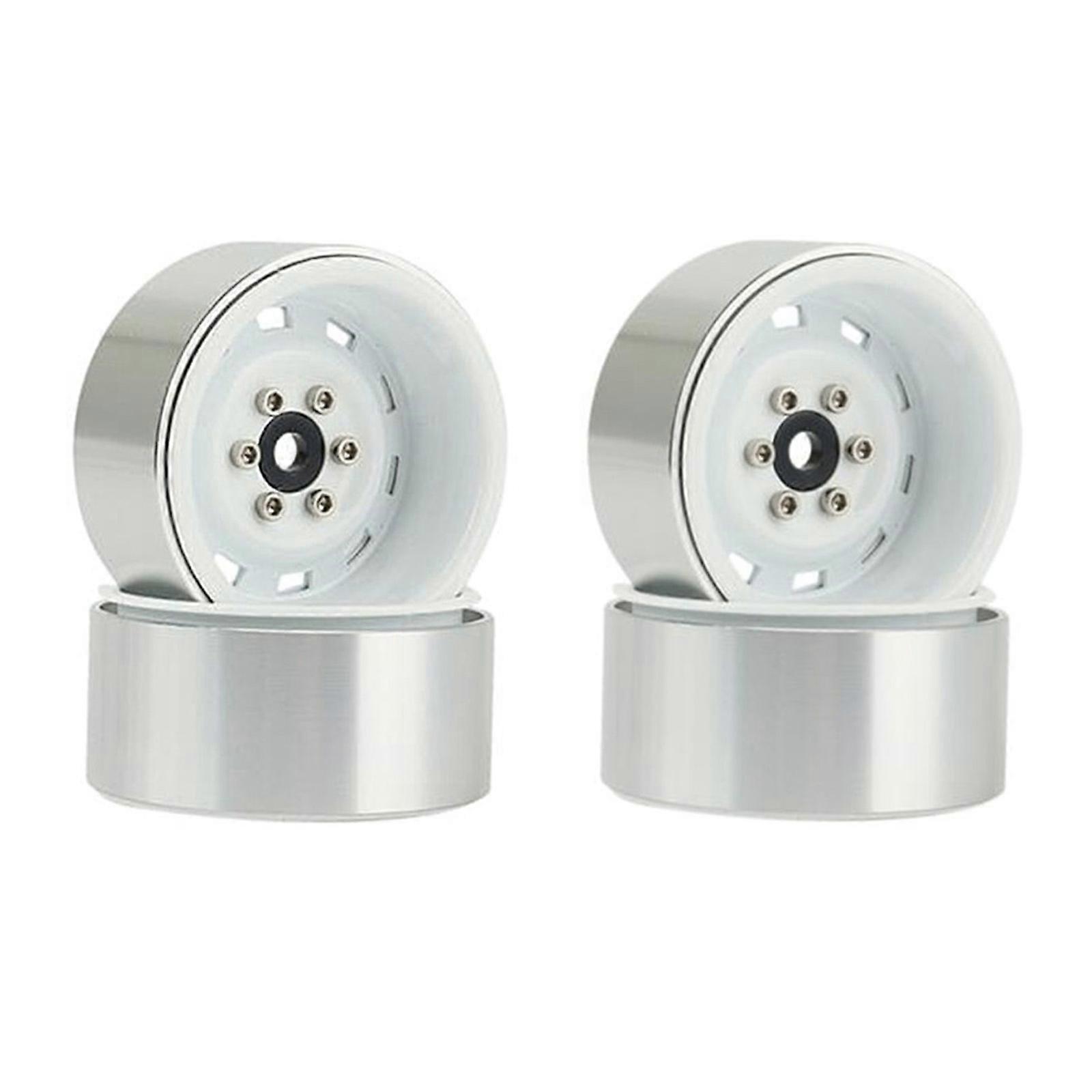 1.9’’ Wheel Rims Rear and Front Wheel Hubs Set Modification Part for 1:10 Car Toy Wheel Hubs Model Crawler Vehicle Part  White
