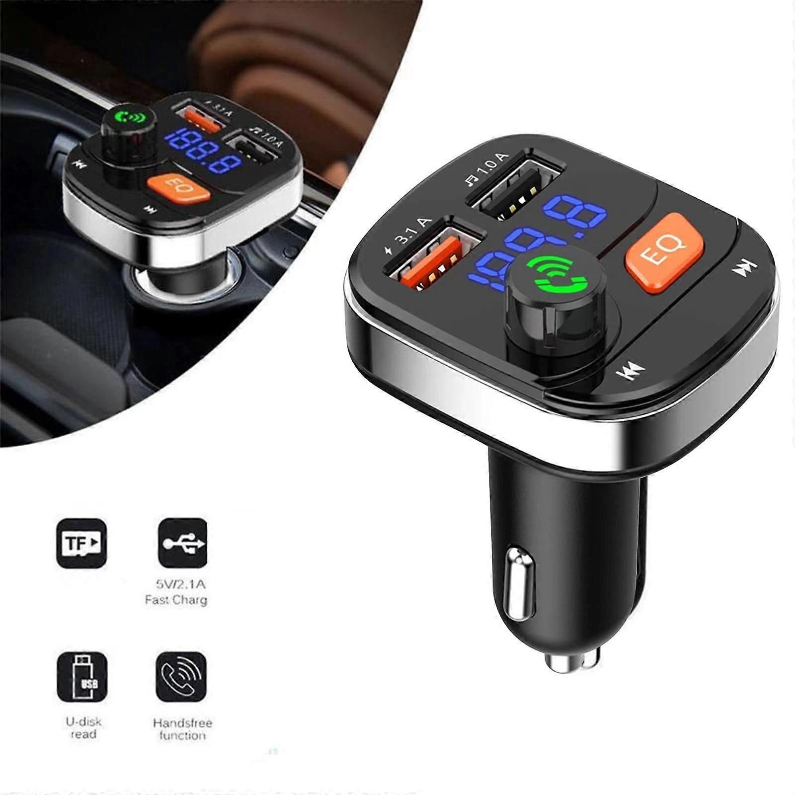 Bluetooth FM Transmitter for Car, Dual USB Charging, MP3 Player with TF/USB, Hands-Free Calling, LED Backlit, compatible with xxx