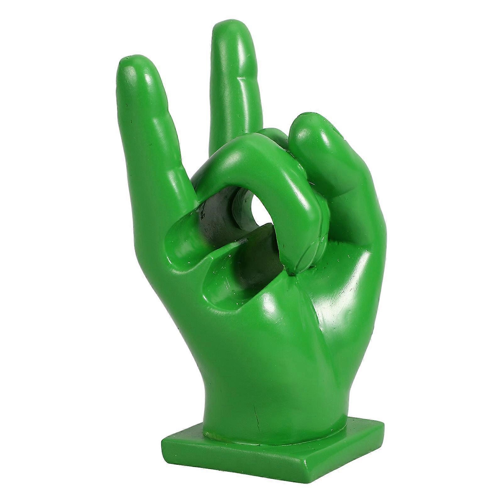 Rock Style Hand Gesture Drumstick Display Stand For Home Use In Green 1Pack