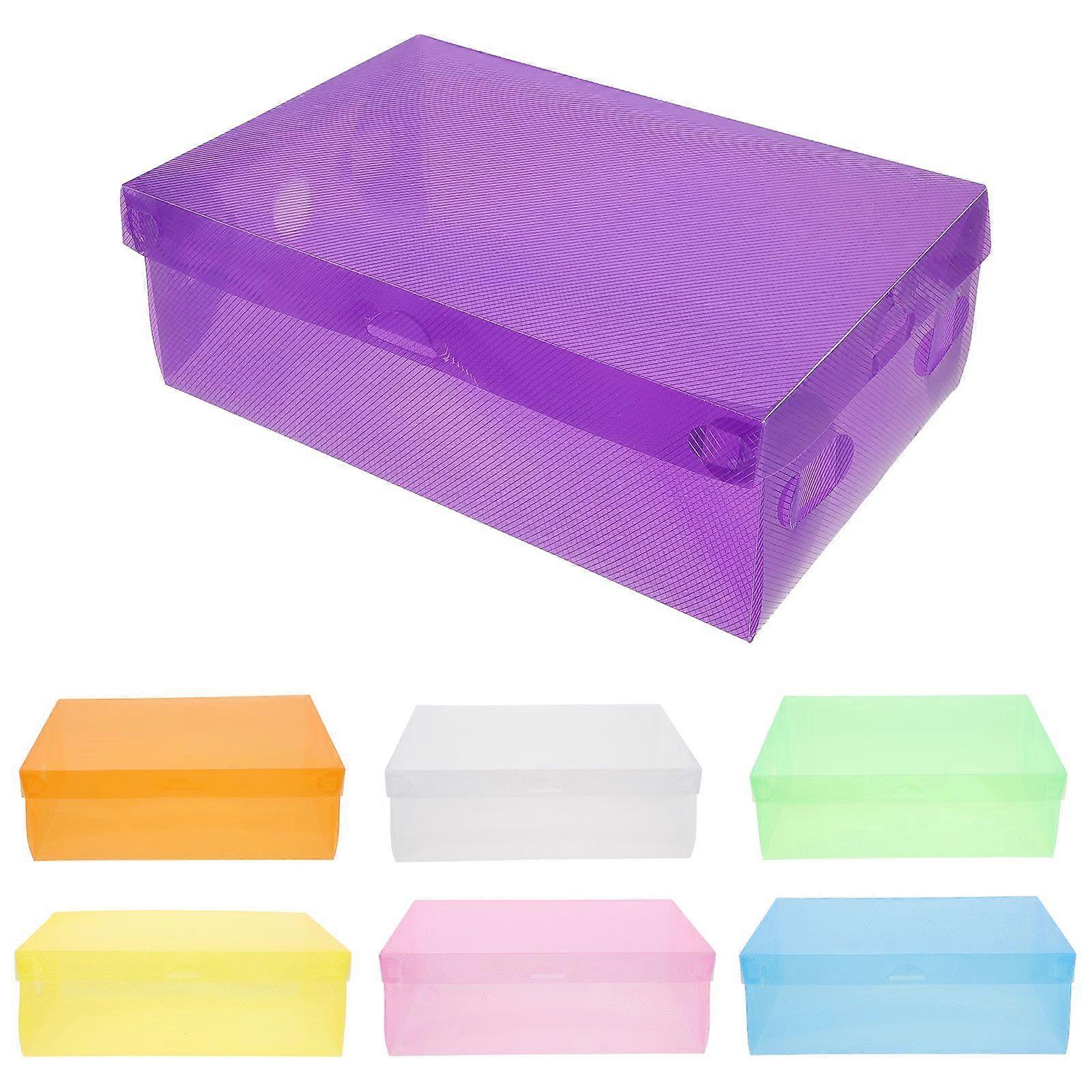 7Pcs Plastic Shoe Storage Boxes Stackable Shoe Organizer Sneaker Storage Container