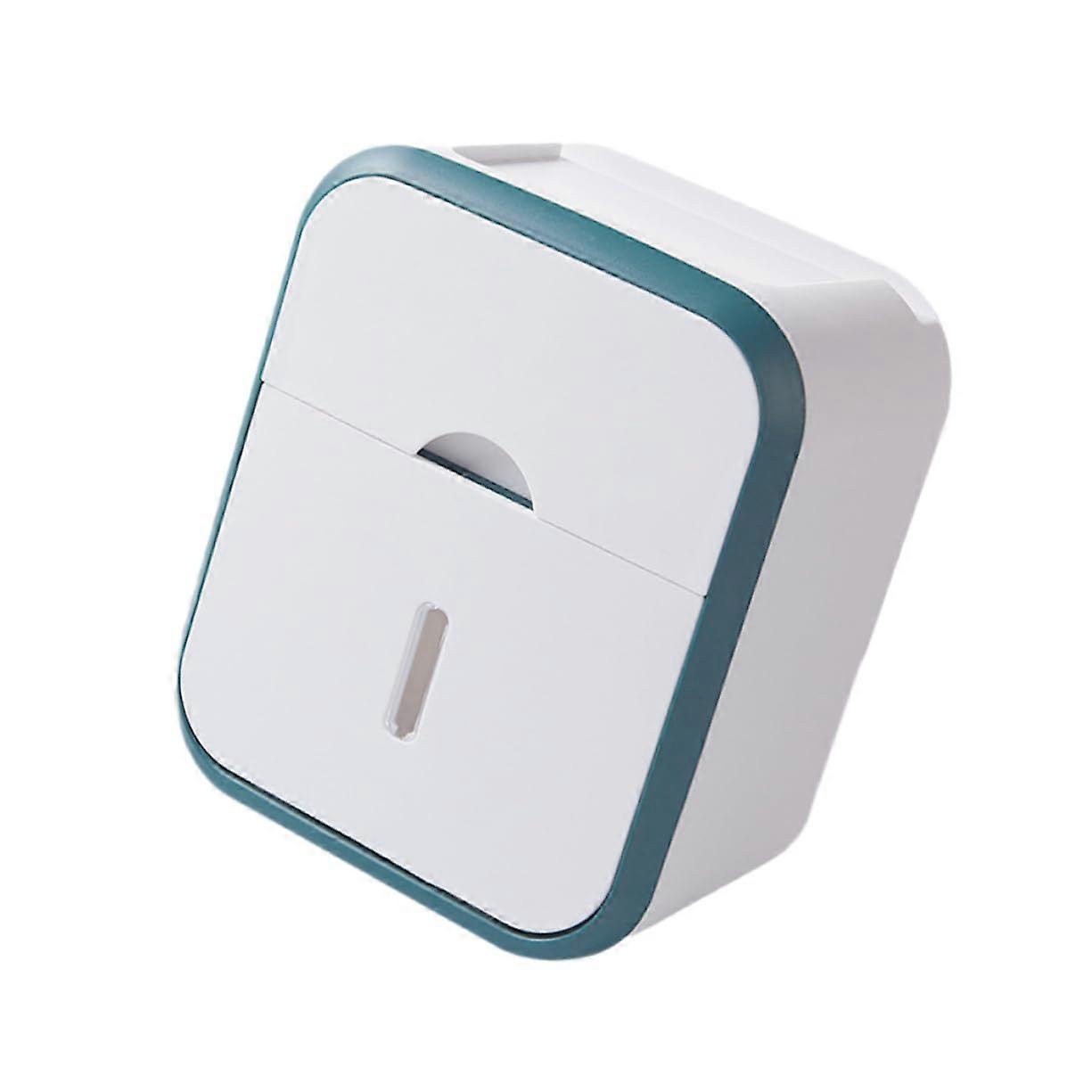 Wall Mounted Toilet Paper Holder with Double Layer Shelf No Drill Plastic Bathroom Organizer for Home