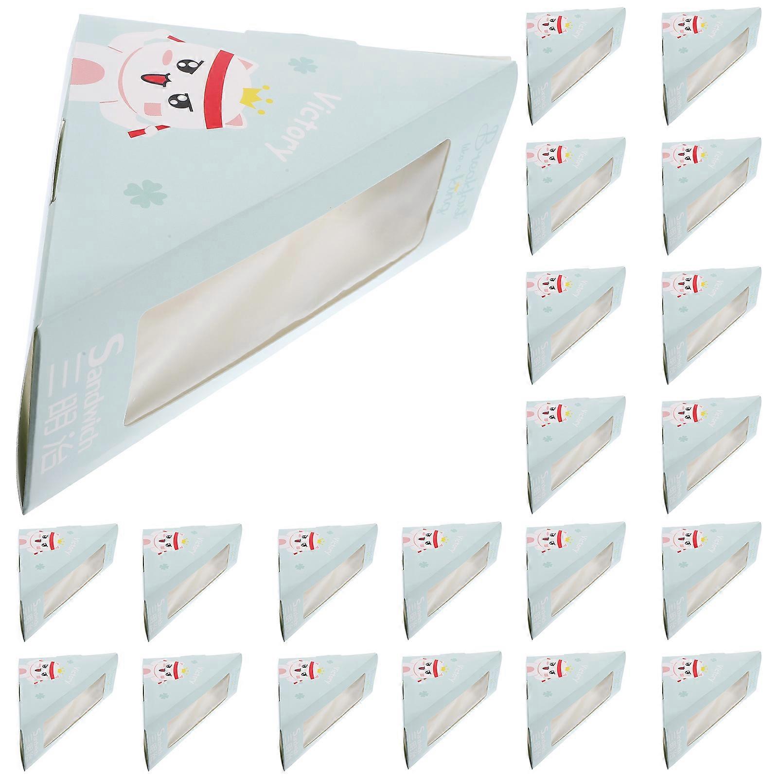 Sandwich Wrapping Box Triangular Sandwich Boxes for Storage 100Pcs White Paper PVC