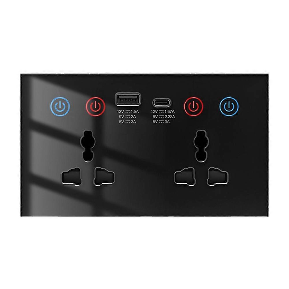 Tuya WiF Smart Socket USB Type-C Wall Outlet 4-in-1 Black
