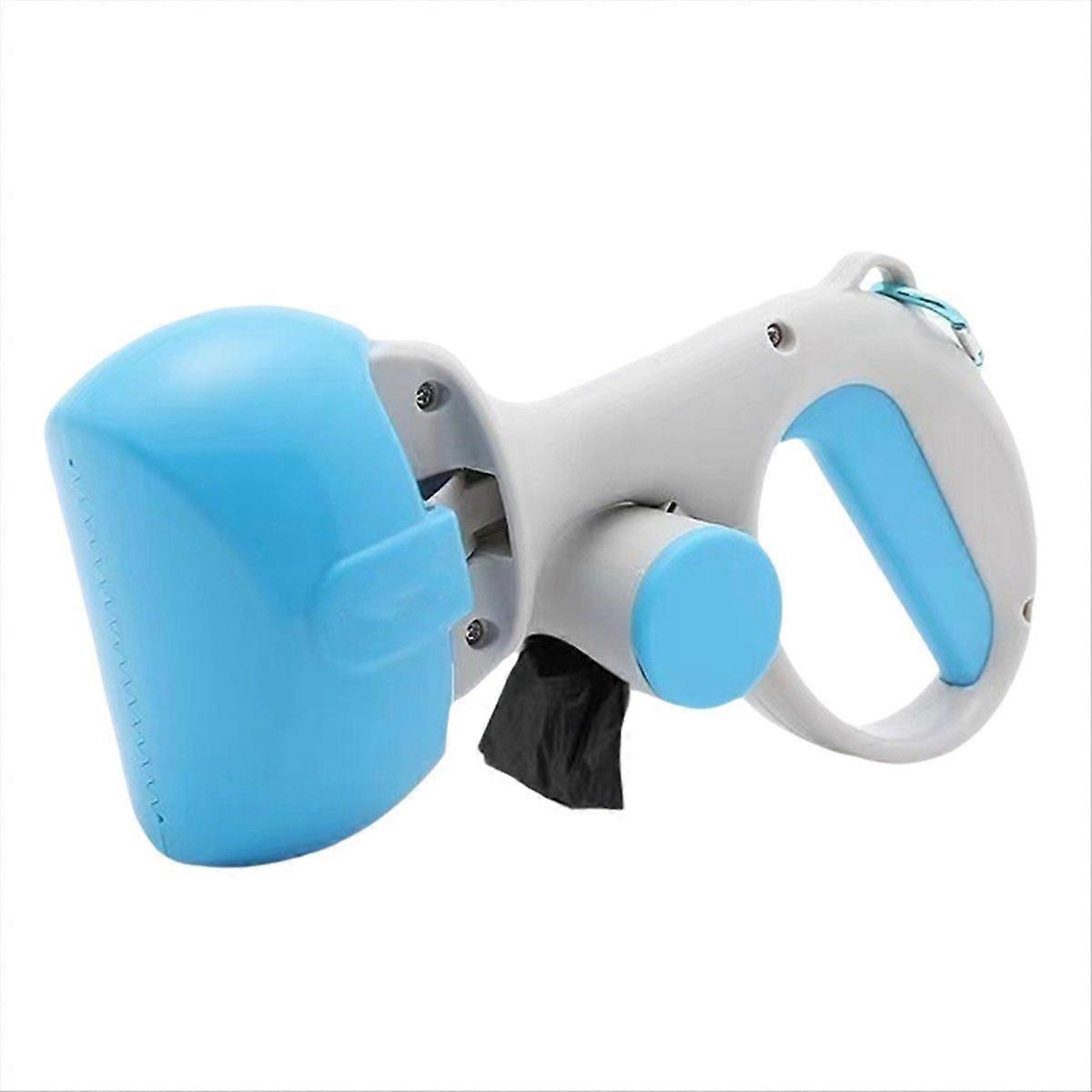 Pala para heces de perro, mango largo, color azul