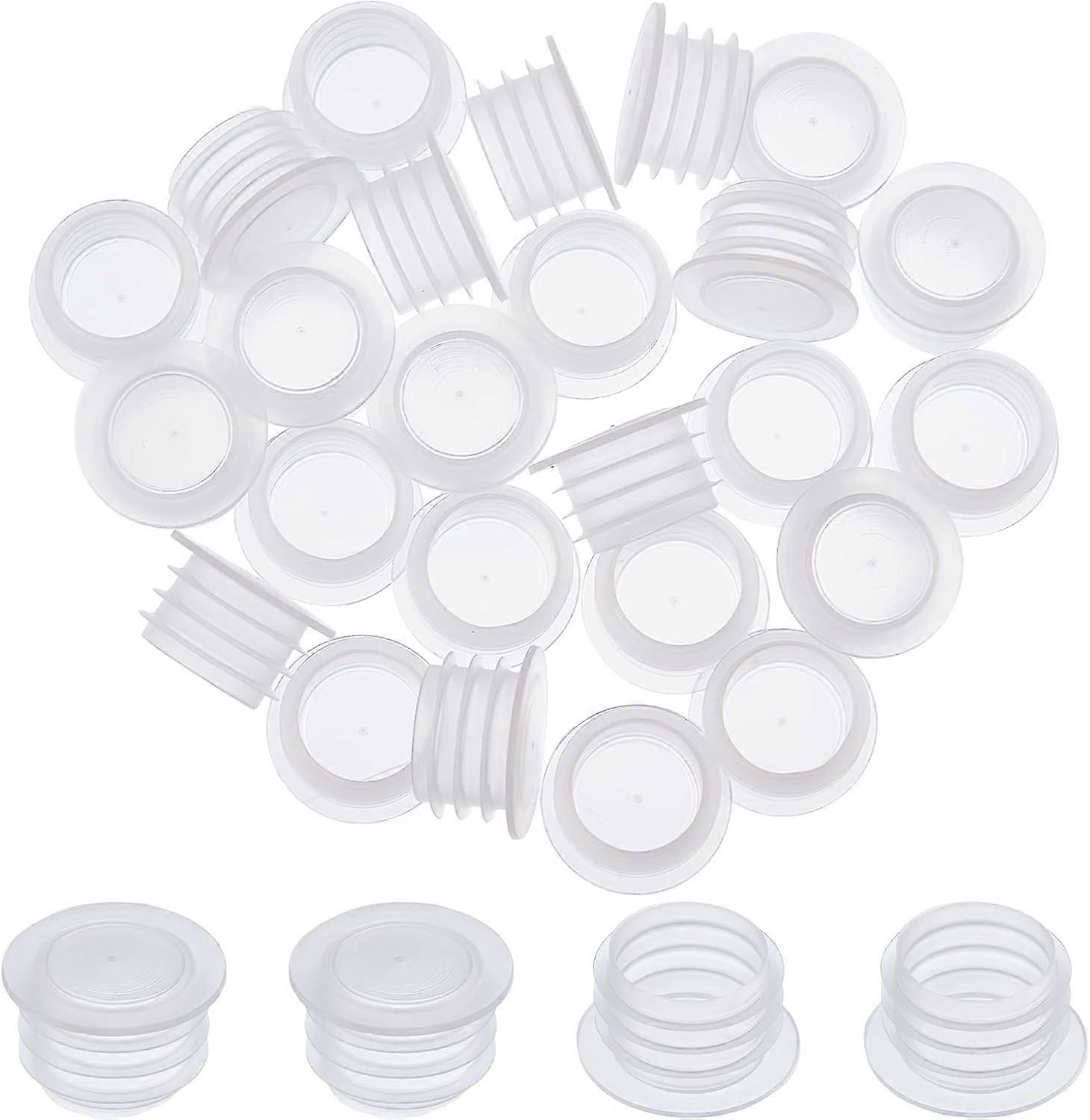 40 Clear Plastic Salt & Pepper Shaker Replacement Stoppers, 3/4" & 1/2" Plug End Caps