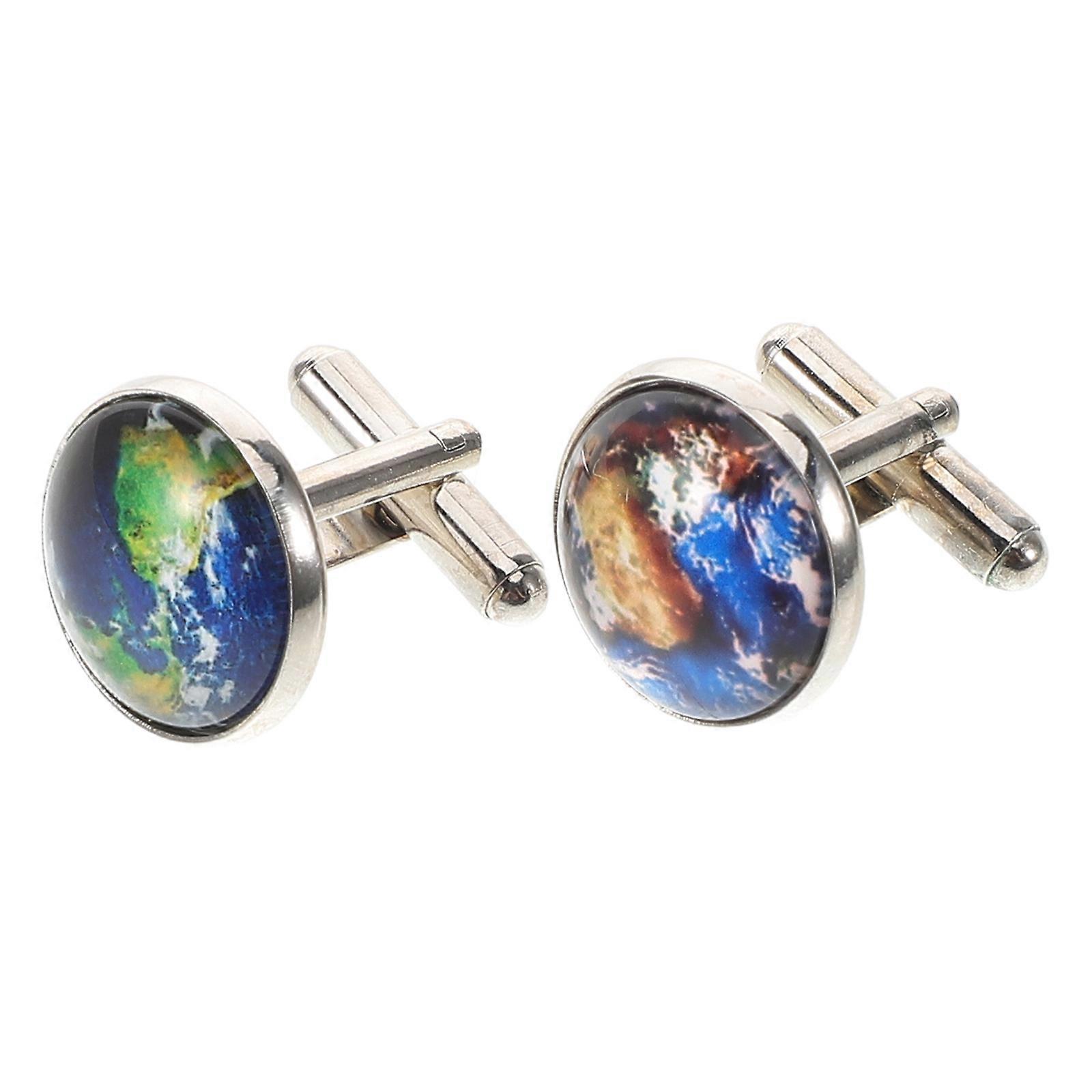 French Design Retro World Map Cufflinks for Men 1Pair Metal