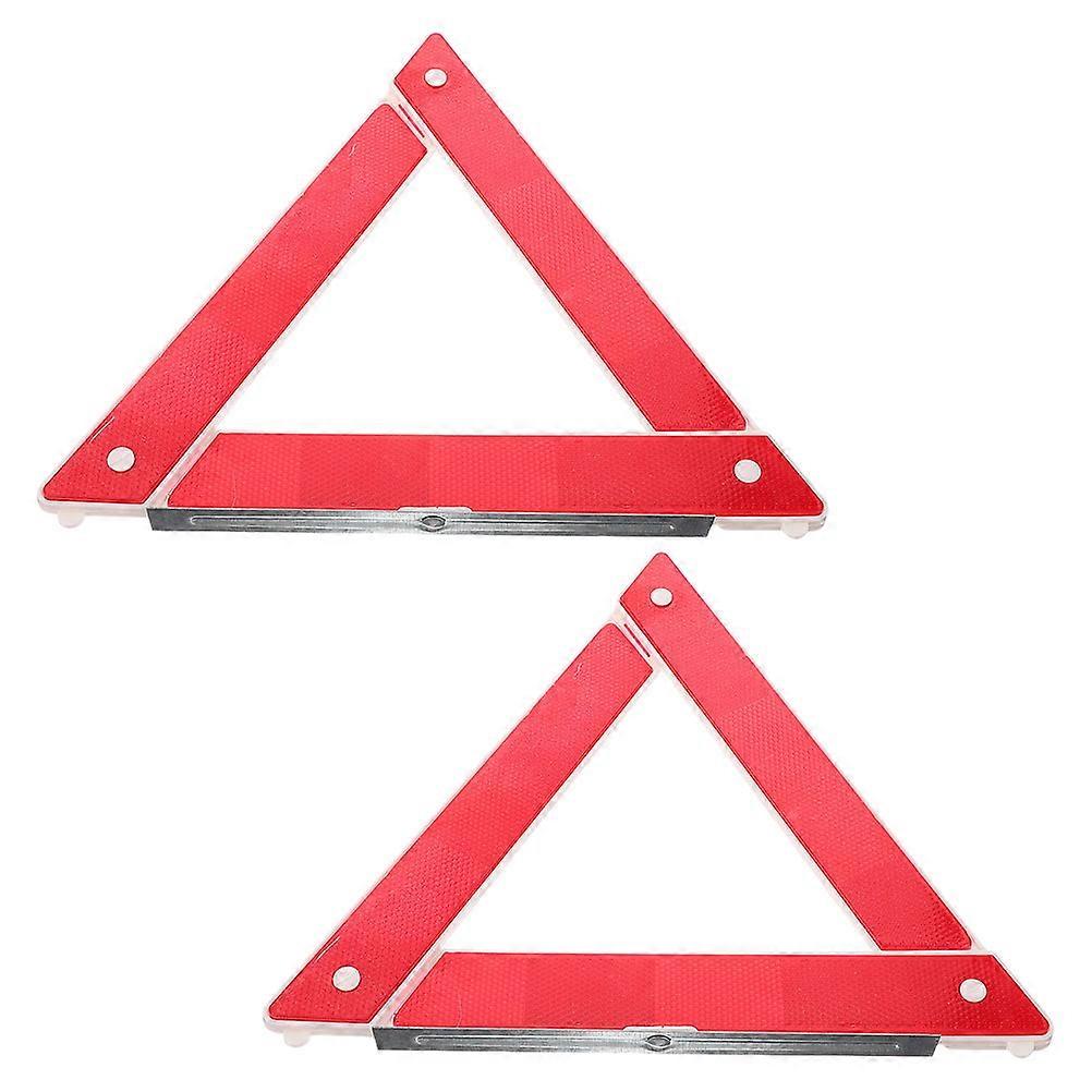 Durable Plastic Red Safety Triangle for Vehicle Emergency 2Pcs
