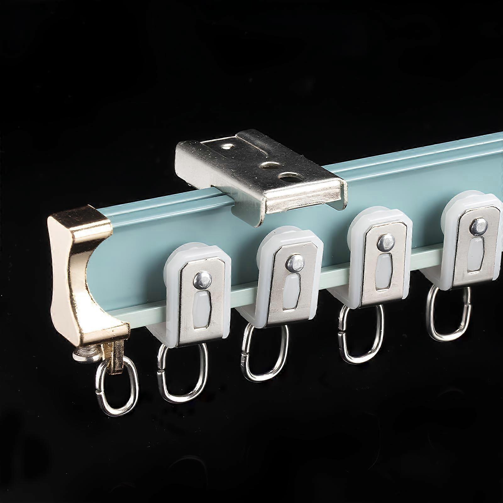 Ceiling Curtain Track Flexible Curved Aluminum Alloy for Bay Window RV Shower Divider Blue 1.8m