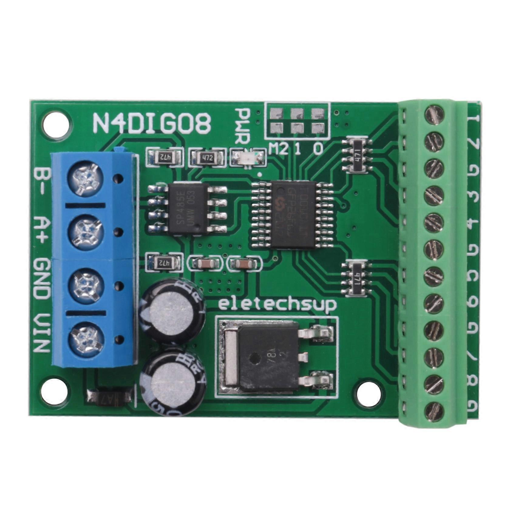 8Ch Input/Output Digital Switch TTL LvTTL CMOS RS485 IO Control Module Modbus Rtu Board for PLC Relay, (with Terminal)