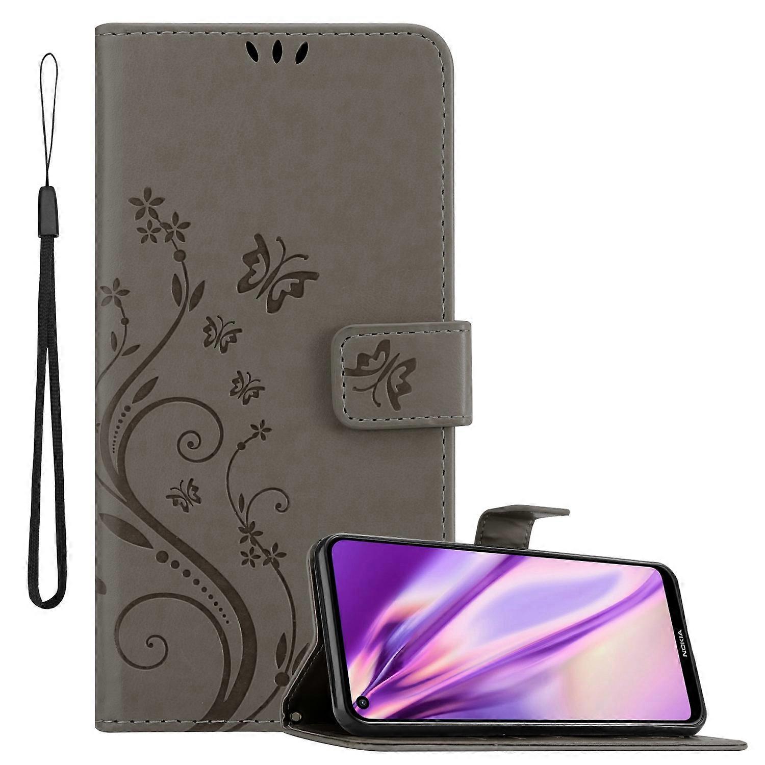 Nokia 5.4 Protective Case - with Floral Pattern and Card Slot