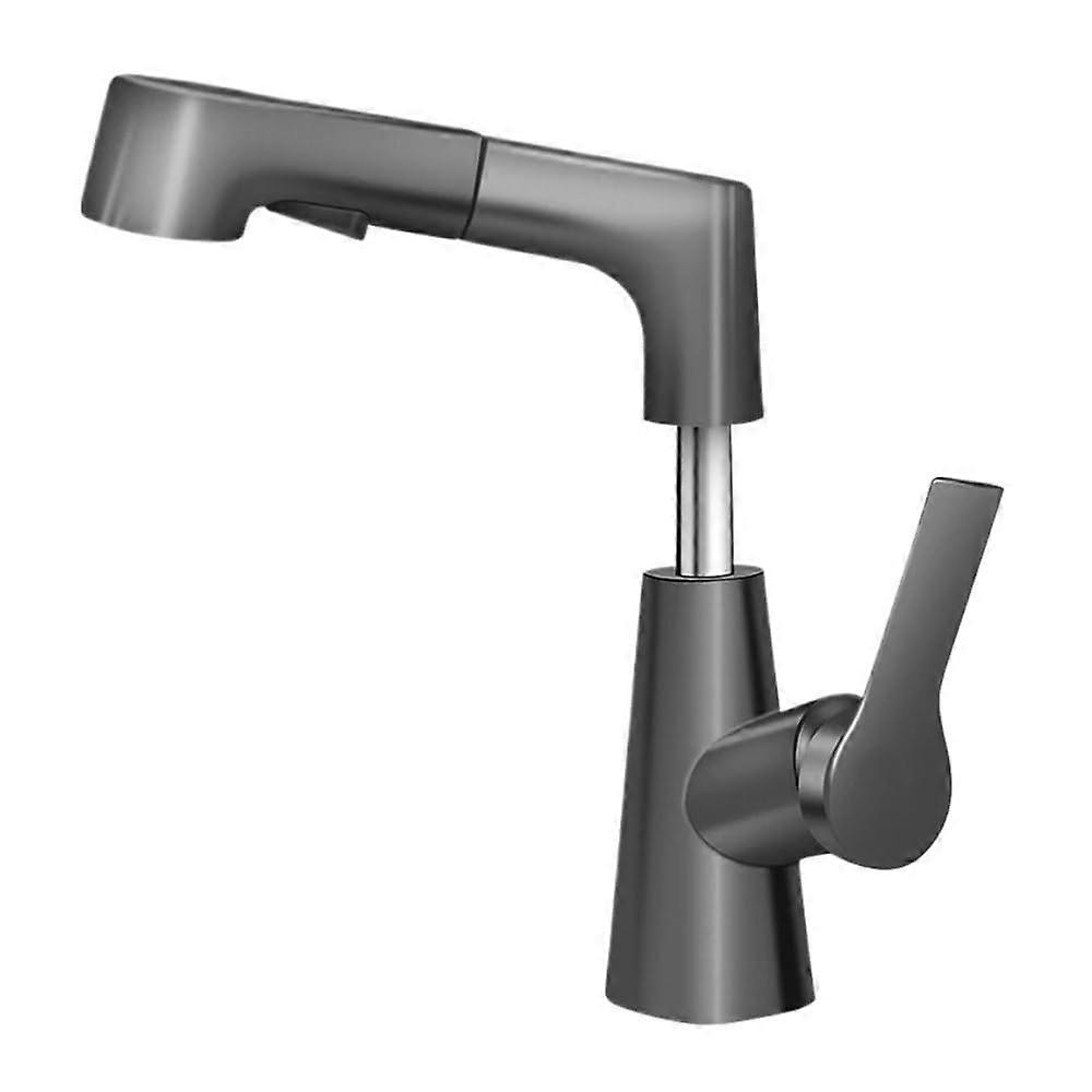 Gray Single Handle Pull Down Faucet with Swivel Spout, Smooth Flow, Easy Deck Installation