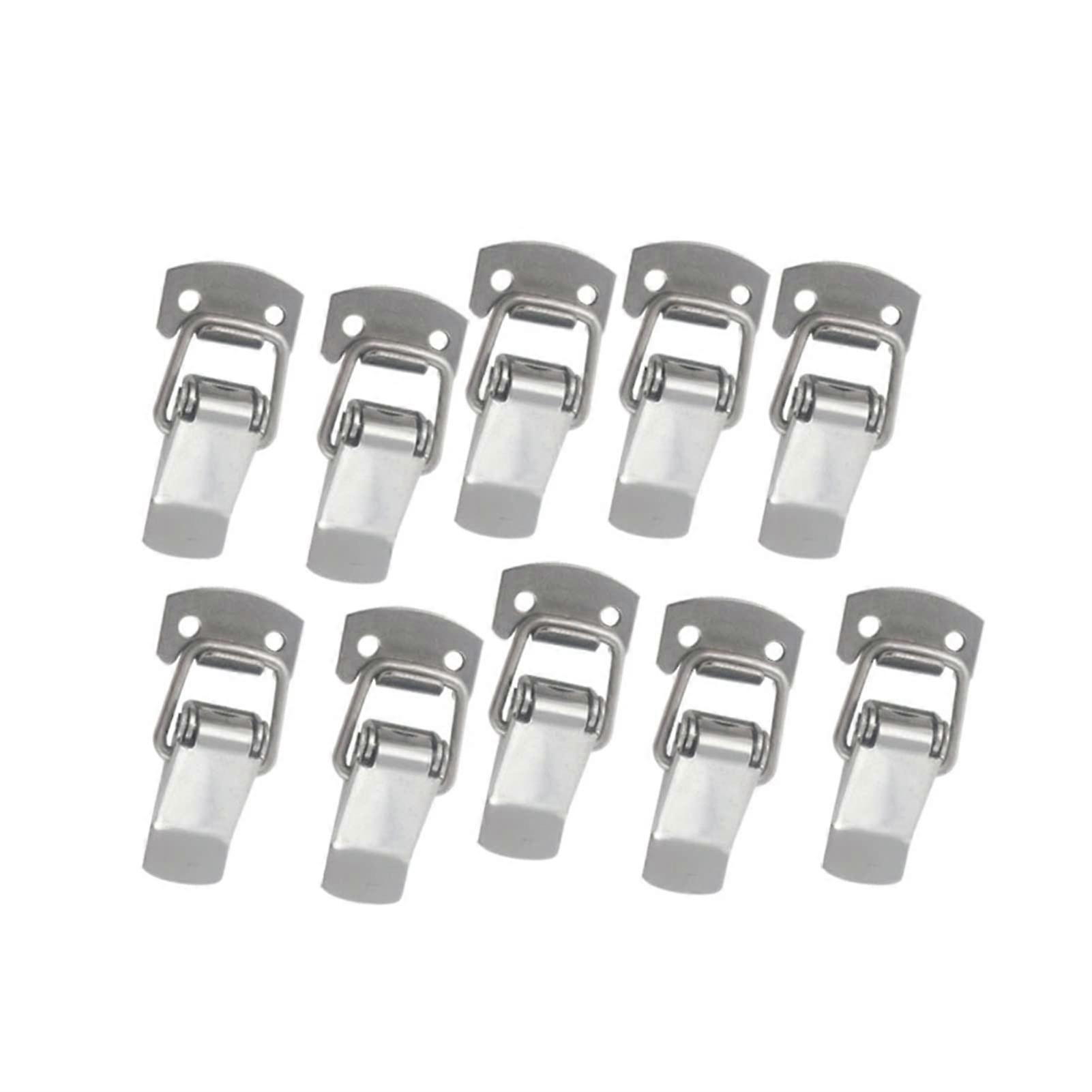 10pcs Stainless Steel Toggle Latch Clamp Spring Loaded Lock for Boxes Cases Heavy Duty