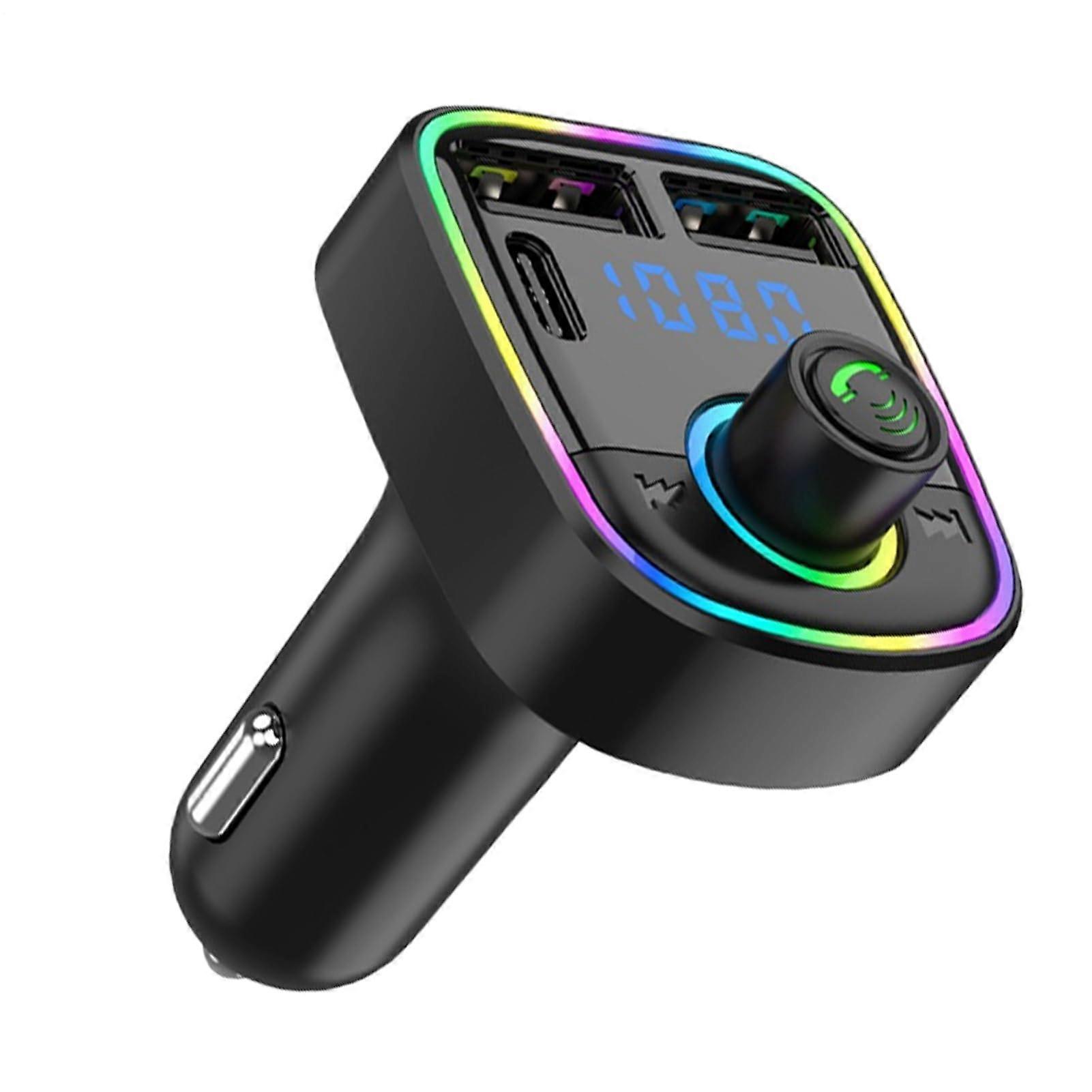 Car FM Transmitter Bluetooth Adapter with Dual USB Fast Charging and Clear Hands Calling