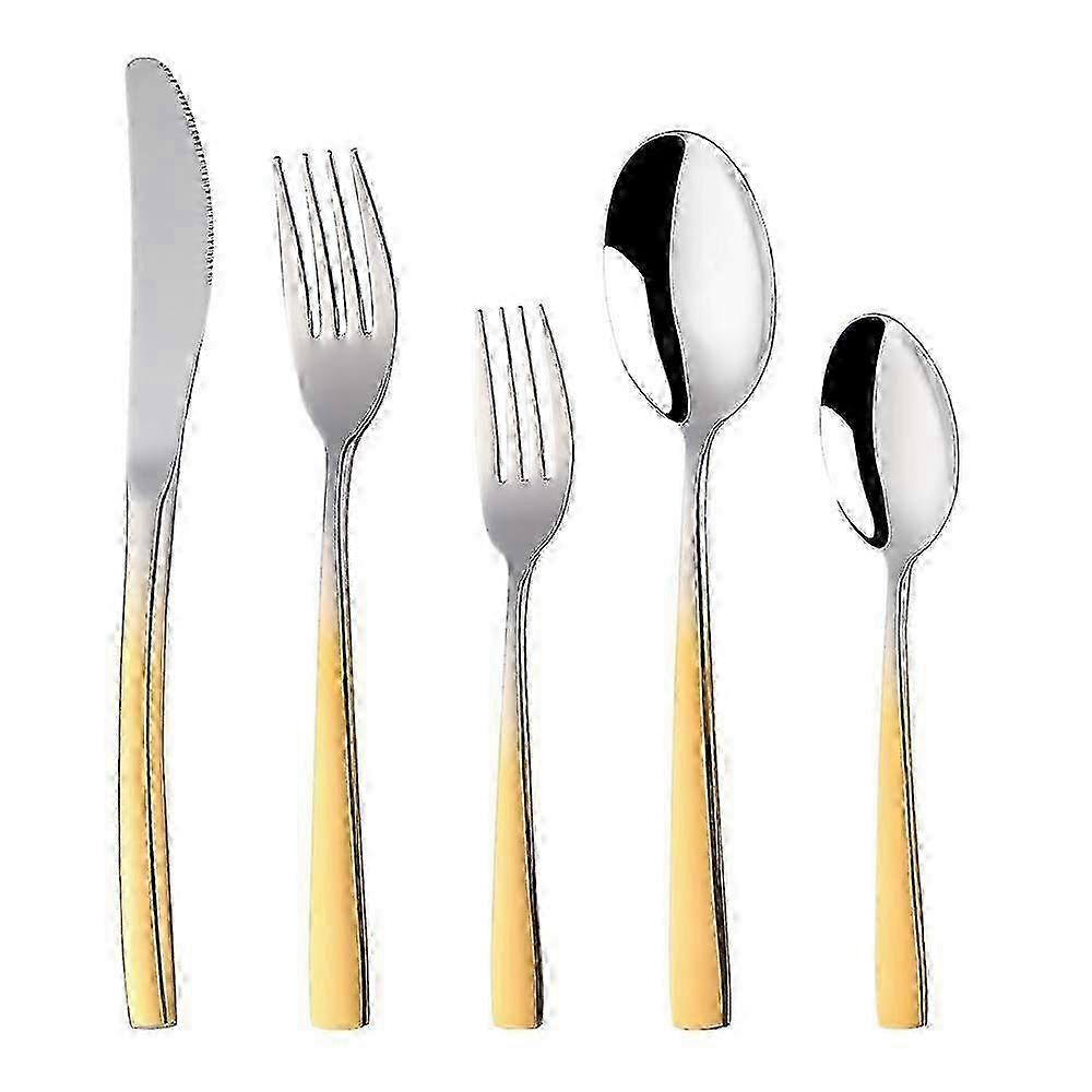 Luxury Gradient Gold 5-piece Flatware Set