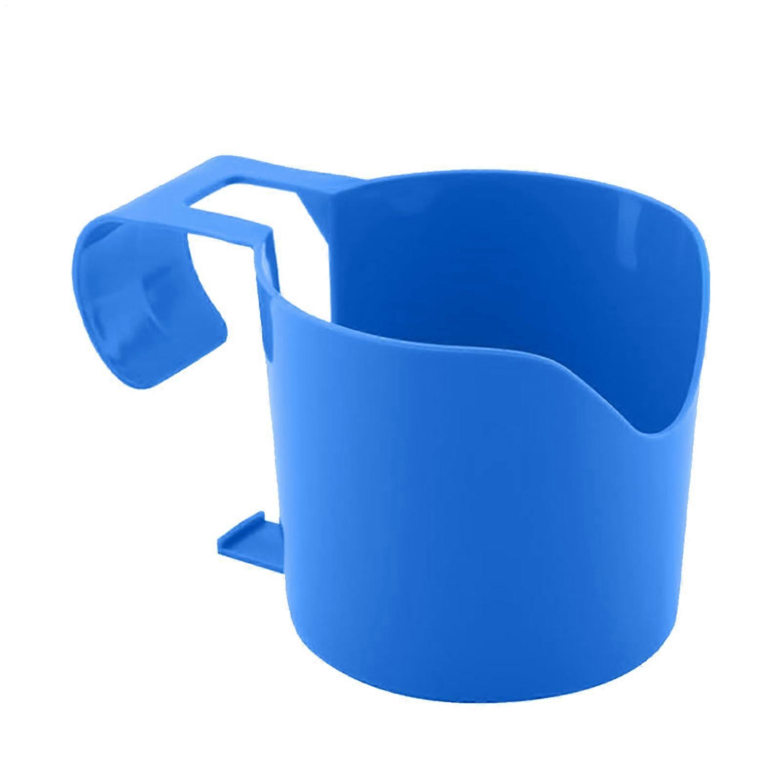 Pool Cup Holder with 4 Storage Baskets, Poolside Drink and Accessory Organizer