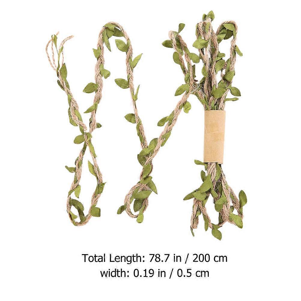Simulated Green Leaf Hemp Rope for Decorating 5Pcs Durable DIY Woven Material