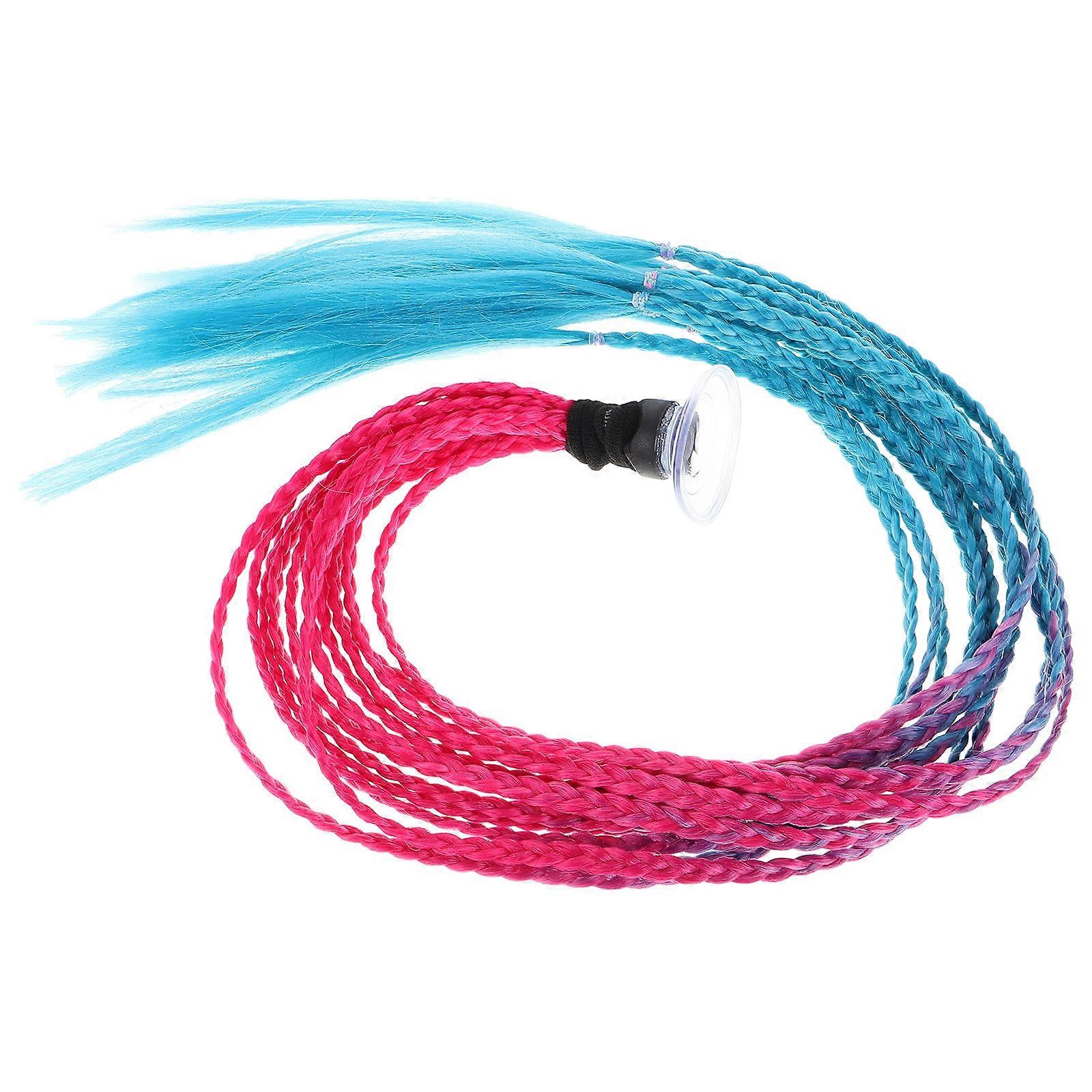 Colorful Motorcycle Braid Ponytail with Suction Cup 2Pcs Accessory