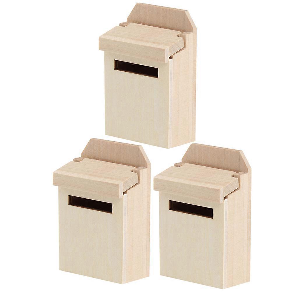 Mini Letter Box Decorative Mini House for Outdoor Use 3Pcs Set