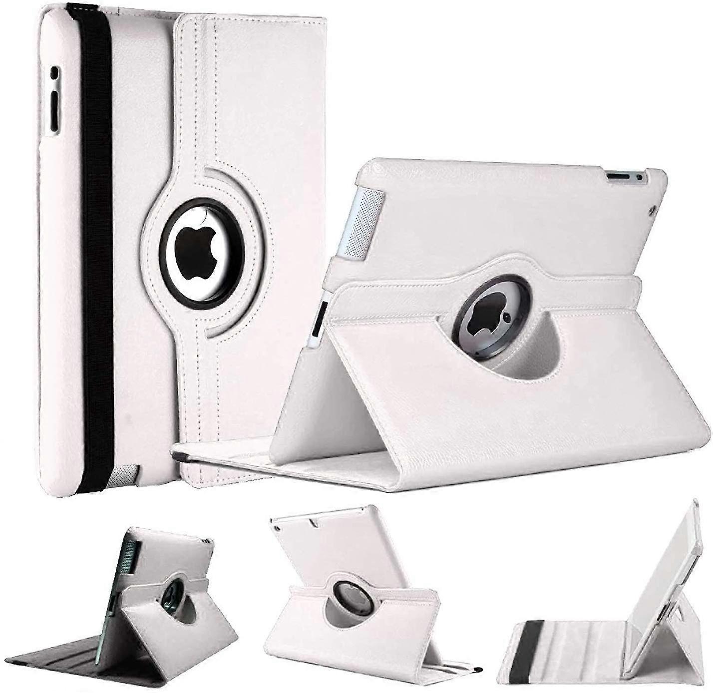 Case 360 Rotating Stand Shockproof Cover with Auto Sleep Wake Leather White for iPad Mini 5 4