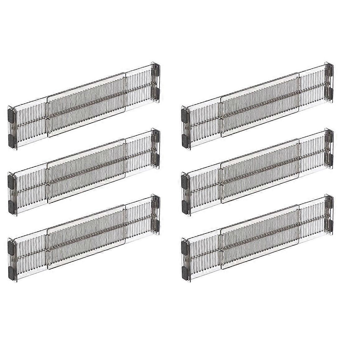 Drawer Divider Adjustable Length From Kitchen Storage, Organiser, Plastic, Clear,6pcs