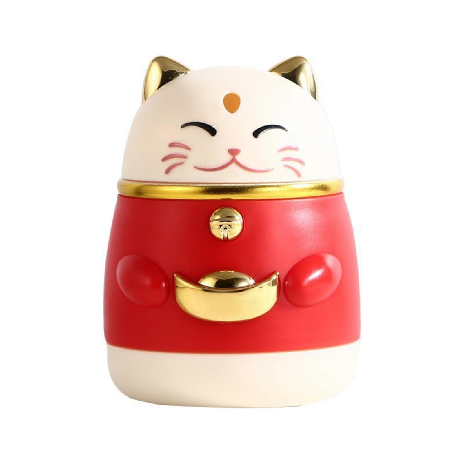 Automatic Toothpick Dispenser Lucky Cat Holder for Kitchen Golden Cute Cat Storage Box
