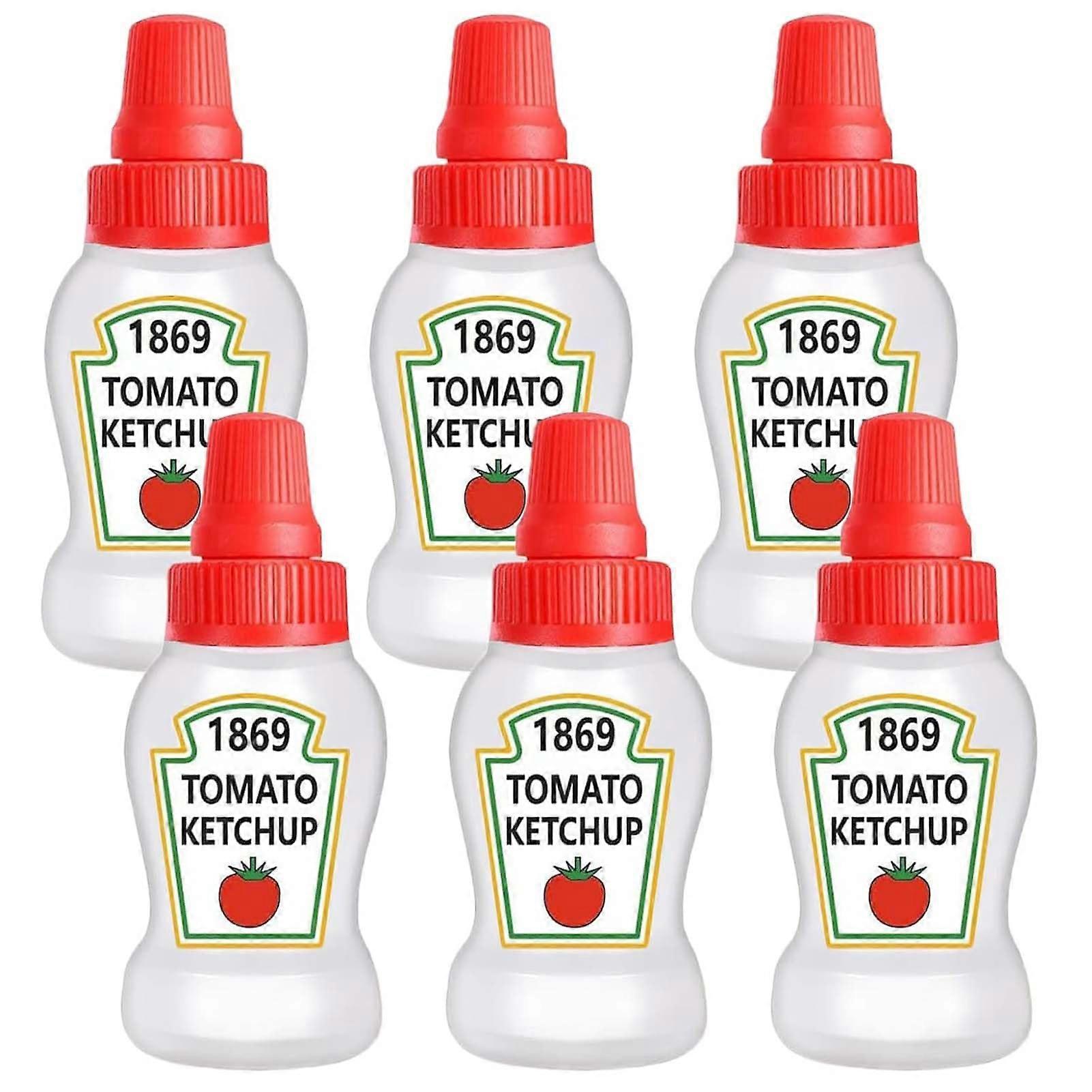 Mini Condiment Bottles 1.4oz Leak Proof Bento Box Accessories Reusable Sauce Containers 6 Pack
