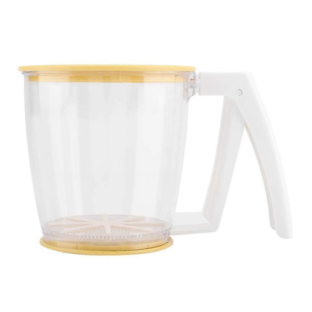 Handheld Flour Sifter Cup with Lid, OneHand Easy Sifting Baking Sieve with Handle