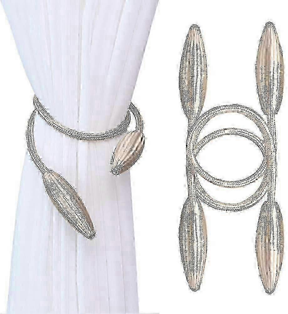2 creative curtain tiebacks with twistable tiebacks and decorative buckles