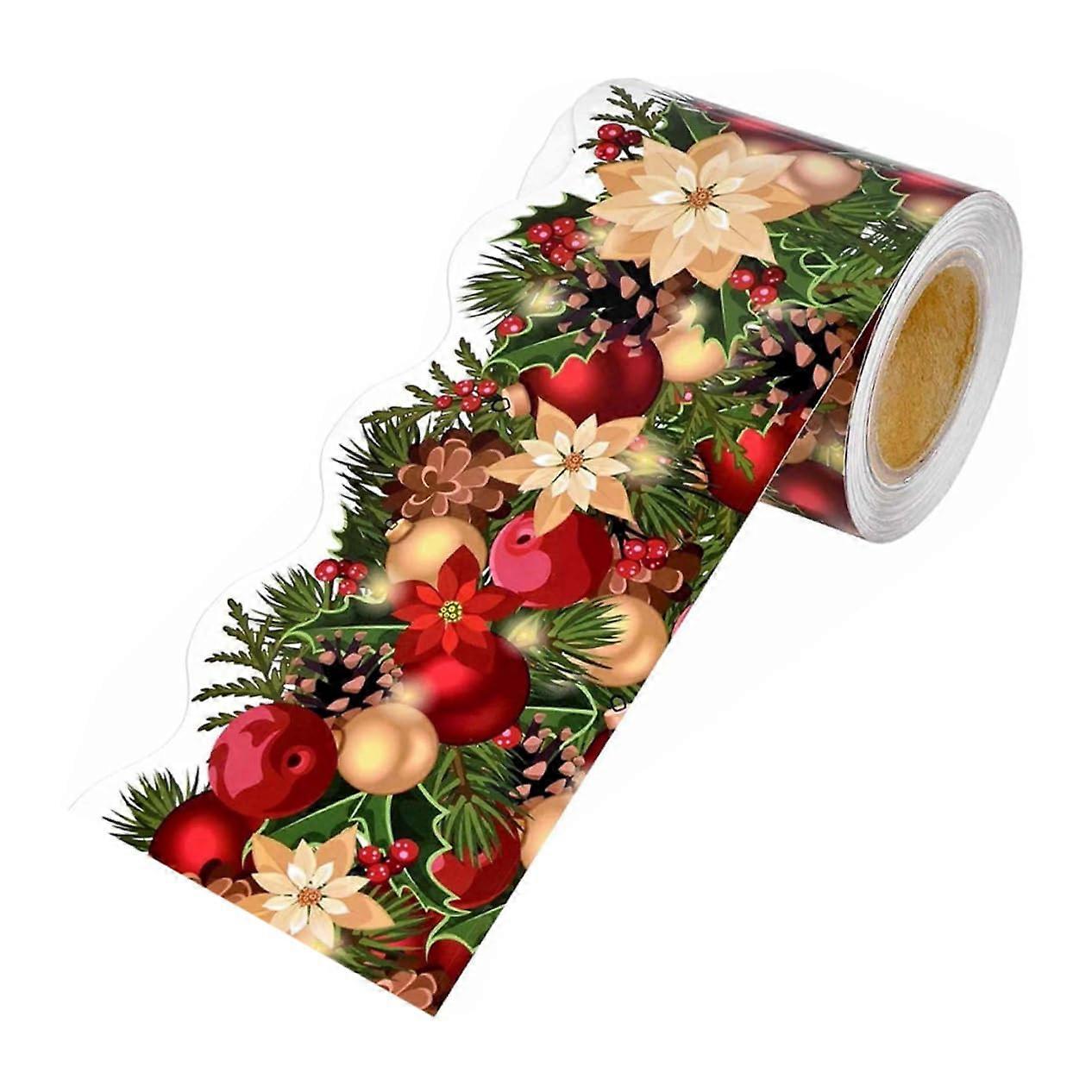18m Roll Christmas Border Stickers SelfAdhesive Festive Design for Classroom Windows Tables