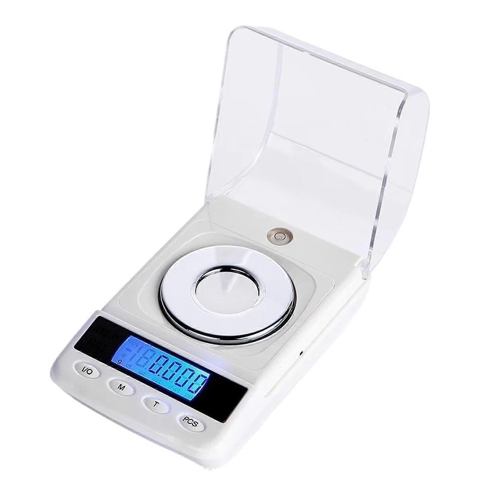 Digital Jewelry Scale 0.001g  Precision Compact 60mm Platform Blue Backlit LCD 50g Capacity