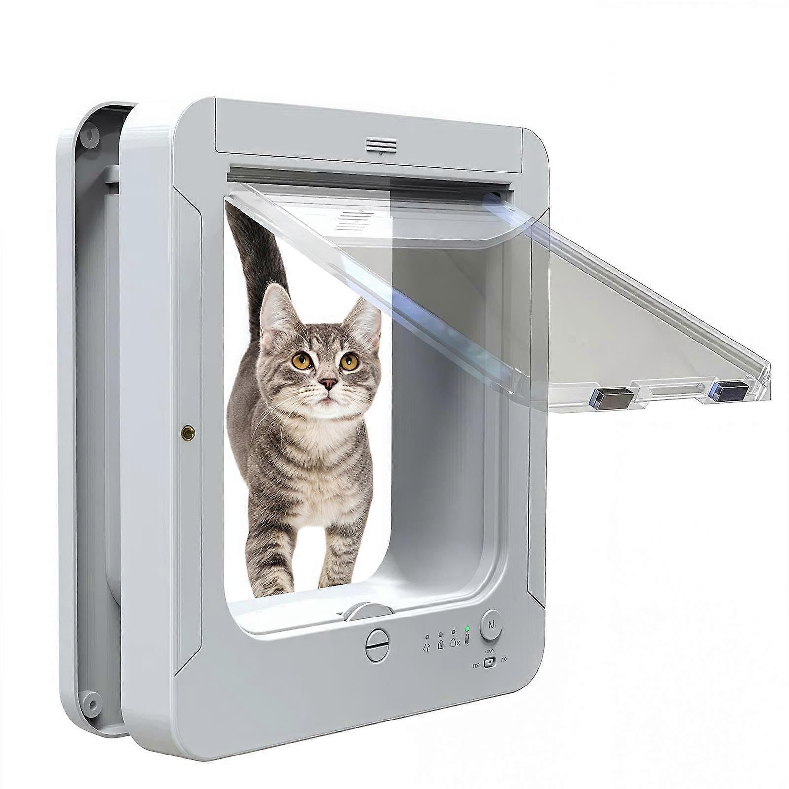 Automatic Pet Door with Collar Sensor, Smart RFID Access, Remote Control, Weatherproof for Cats and Small Dogs