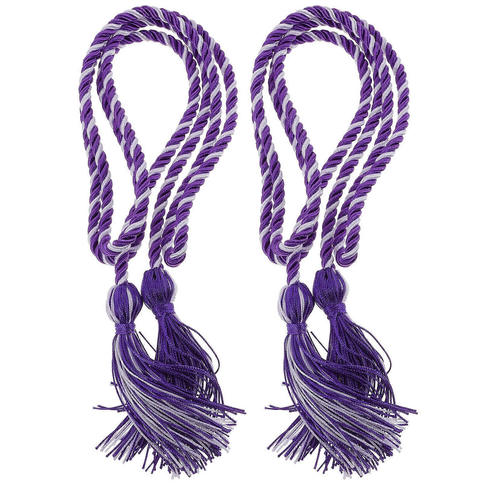 Polyester Graduation Honor Cord Purple Braided for Graduation 2Pcs