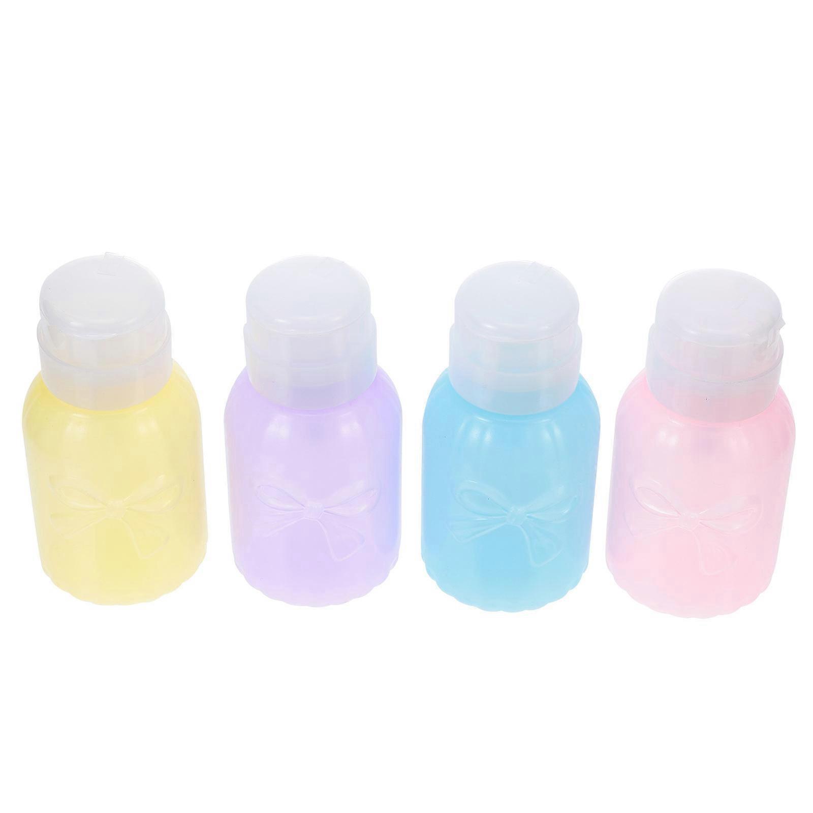 Plastic Nail Remover Bottles Butterfly Bow Press Bottles 4Pcs Multipurpose