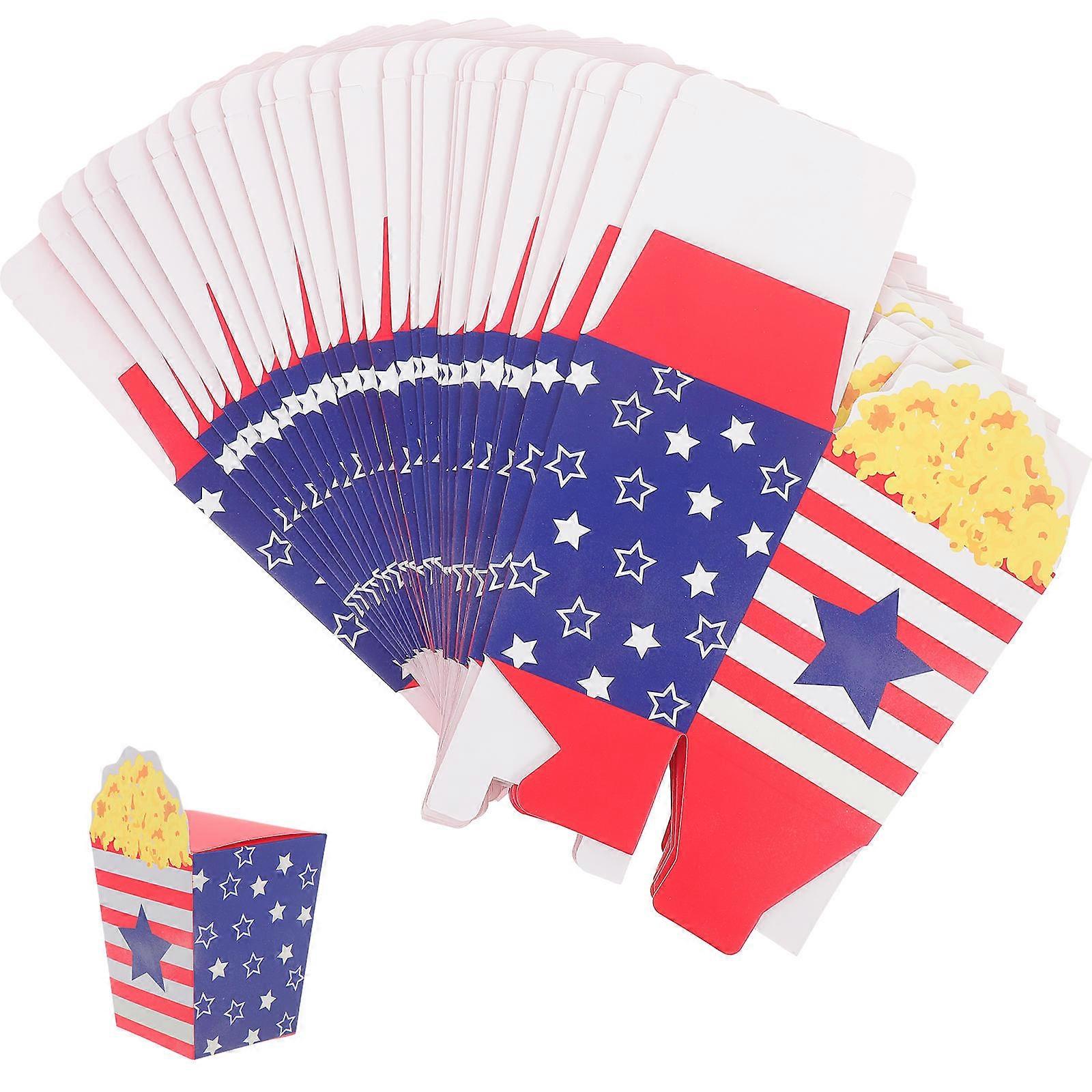 Popcorn Boxes Paper for Packaging 30Pcs Independence Day Party Treat Boxes