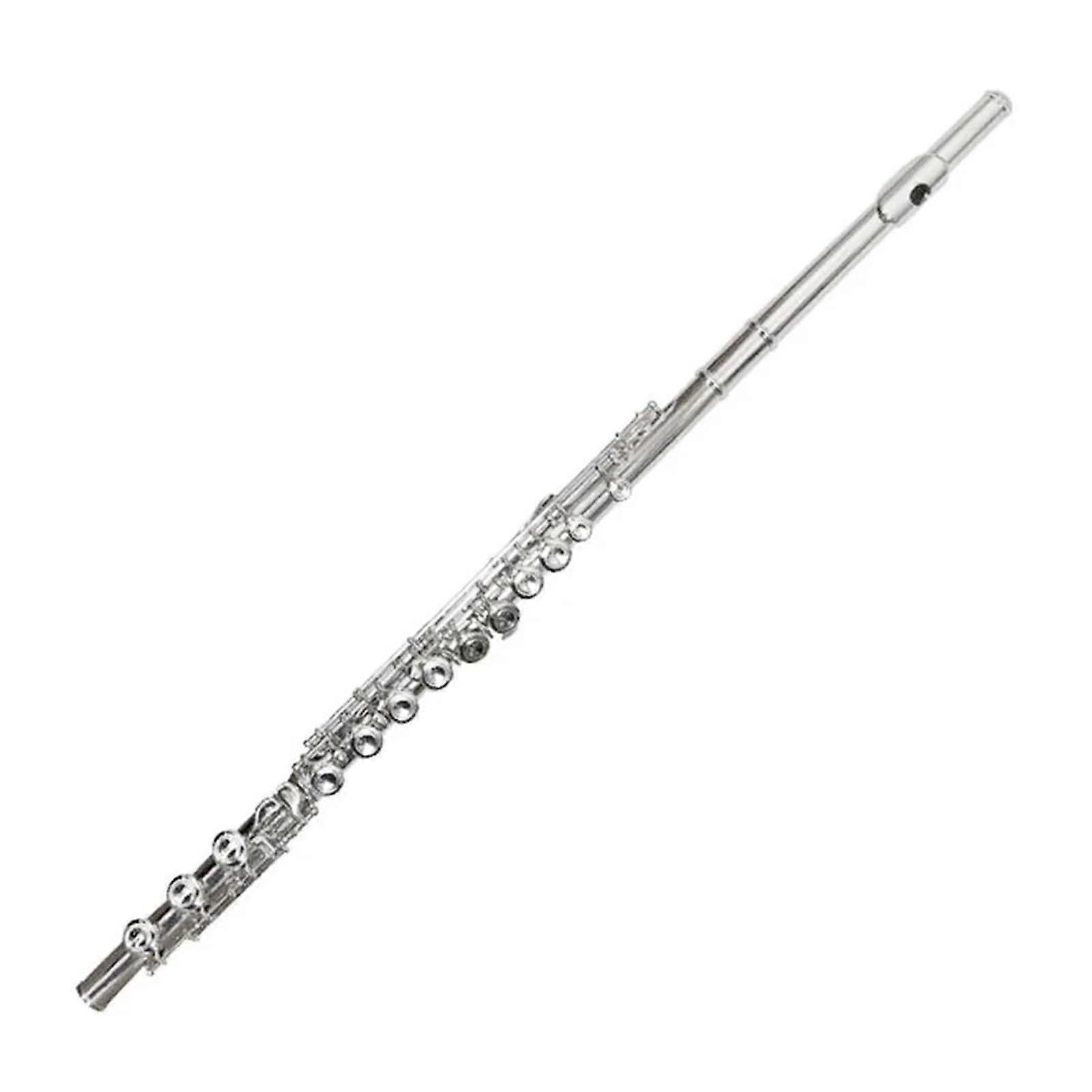 Student Flute 17 Key Closed Hole Nickel Plated Split E Key for Beginner Concert Performance